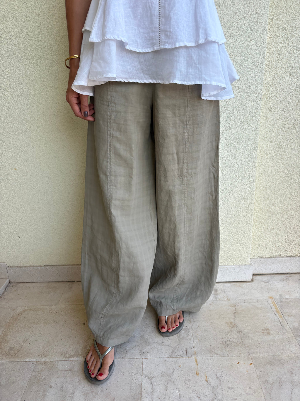 Sarah Pacini wide leg ramie trousers