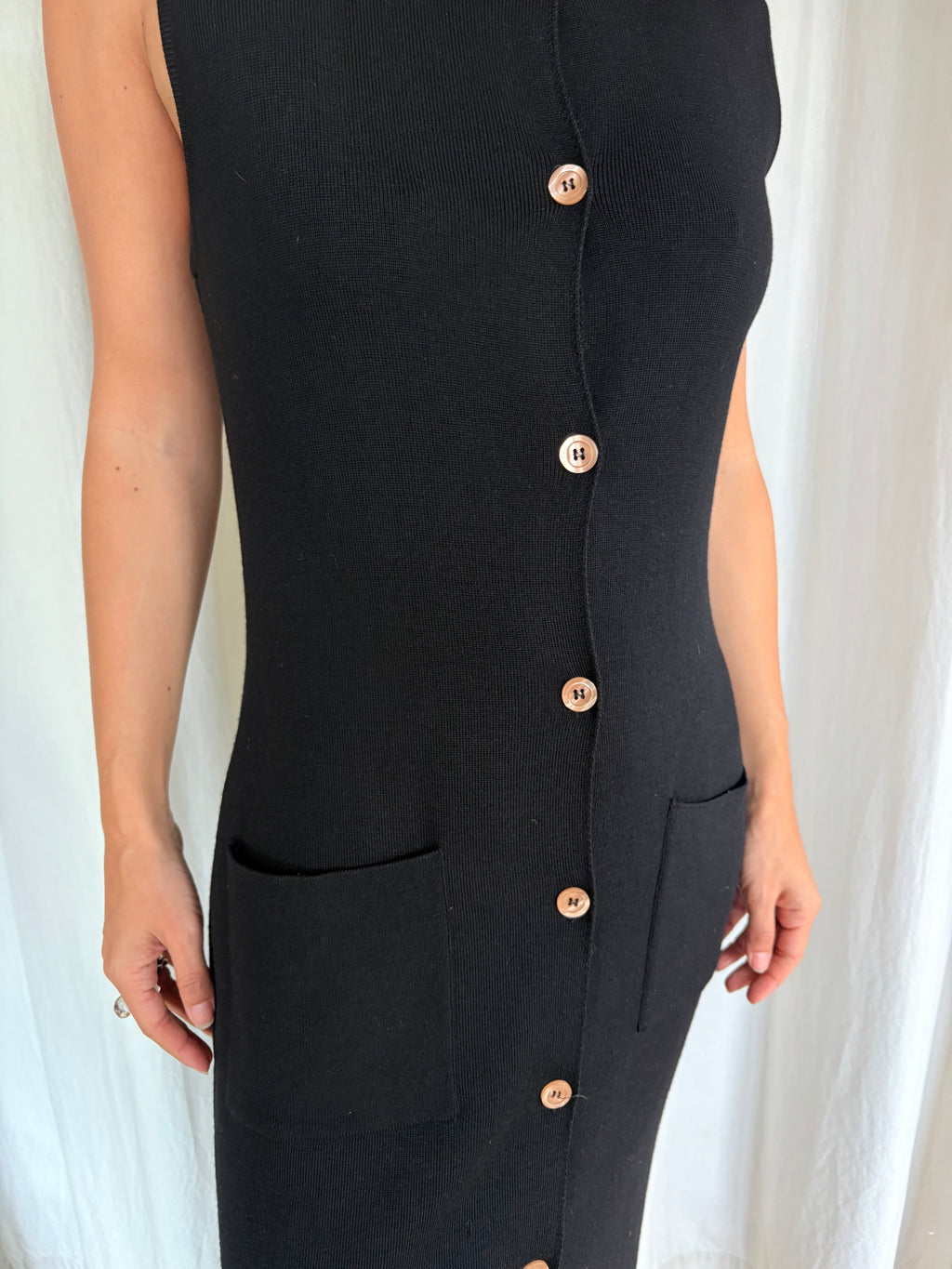 Les Copains long wool gilet