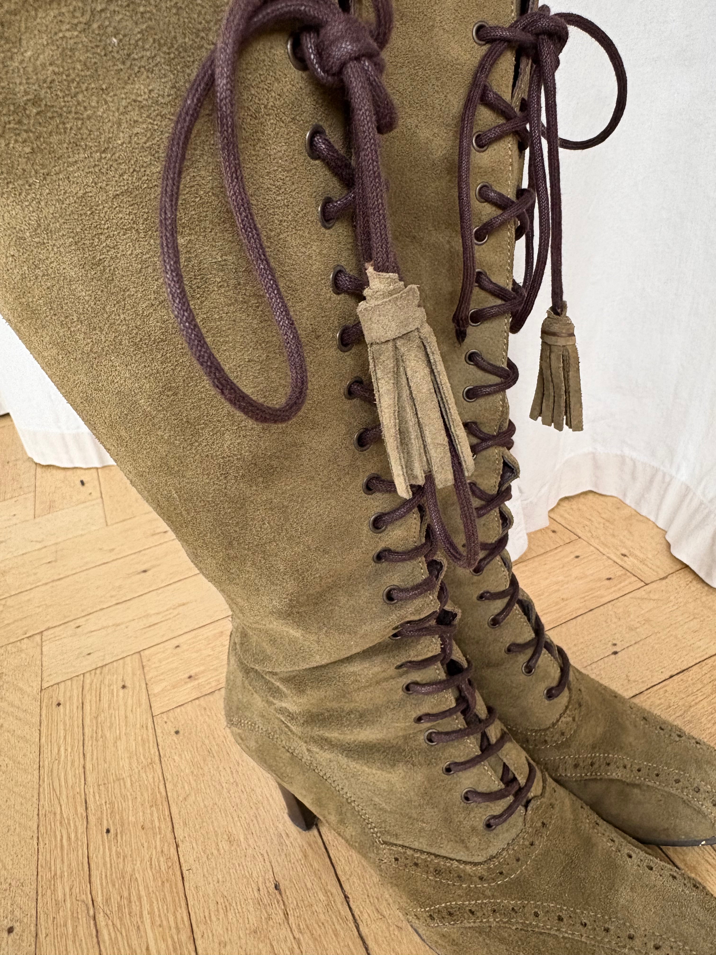 Suede Lace Up Boots
