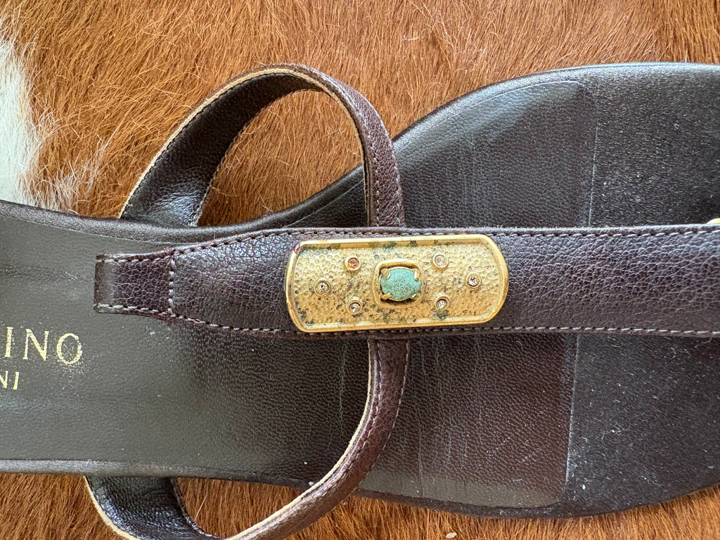 Valentino leather thongs