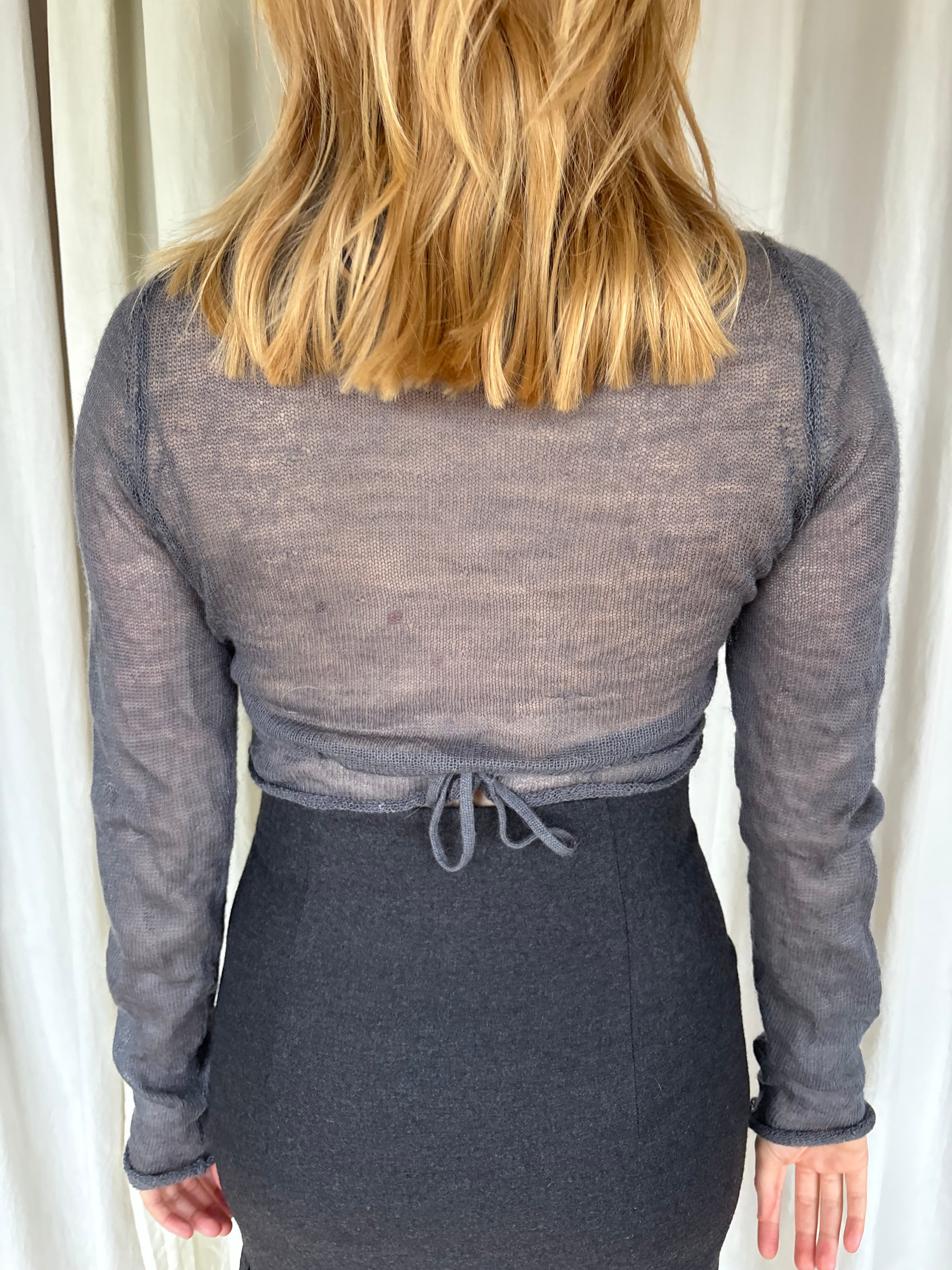 Sarah Pacini sheer wrap top