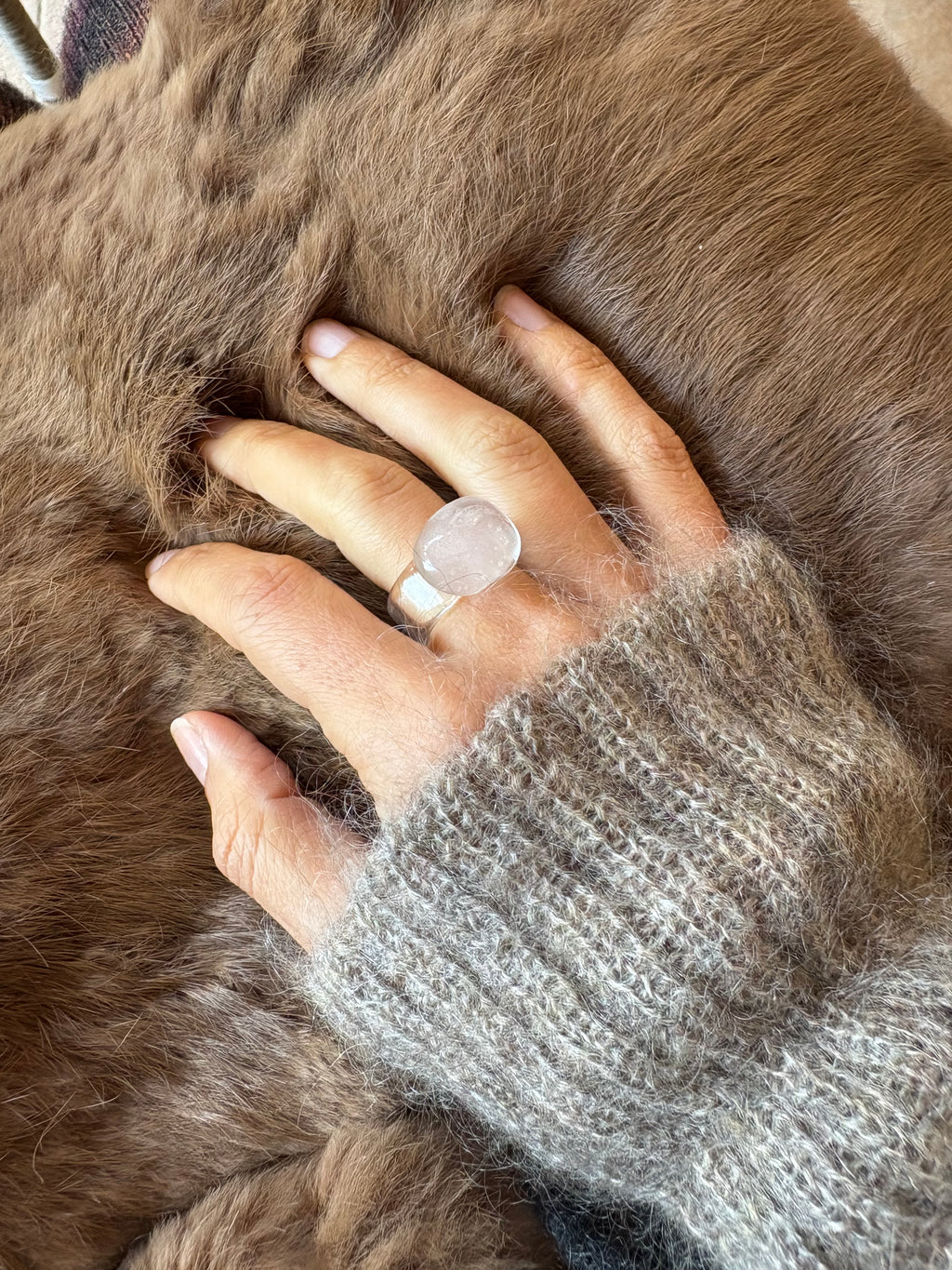 Glass Ring Smoked White