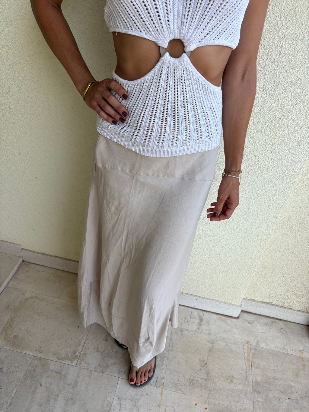 iBlues knitted knot halter top