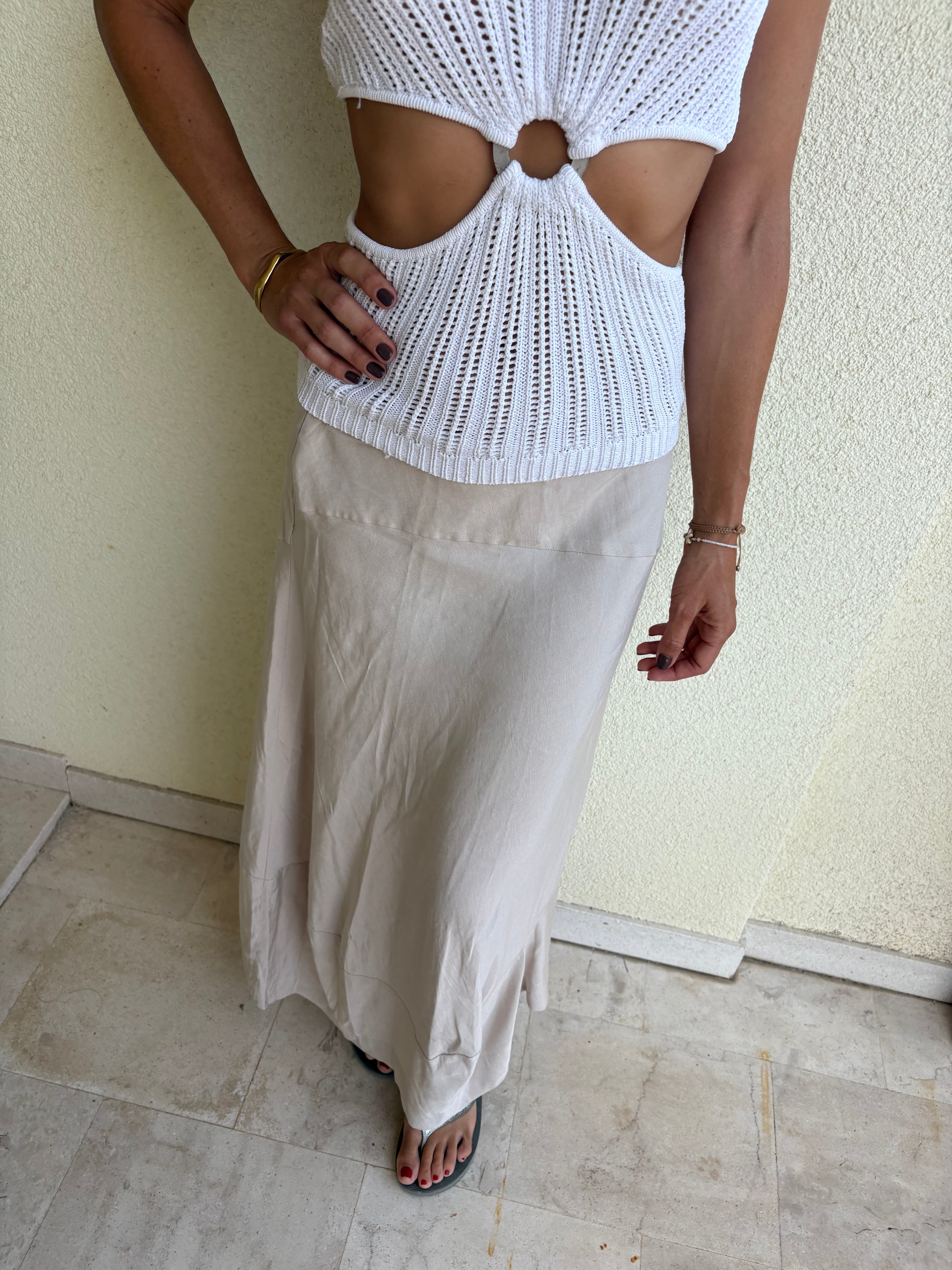 iBlues knitted knot halter top