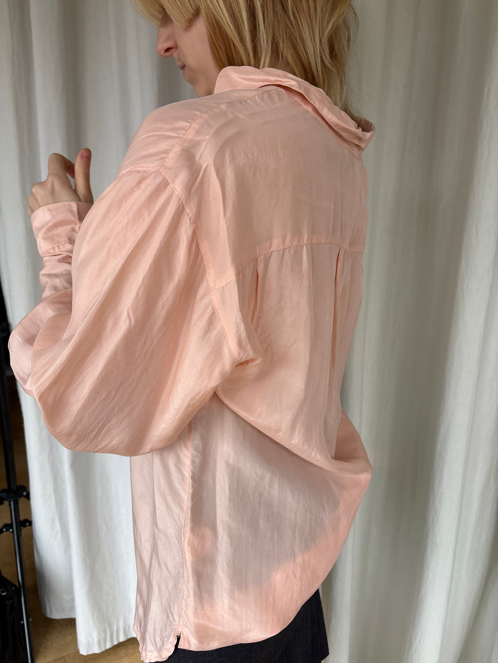 Oversized silk shirt