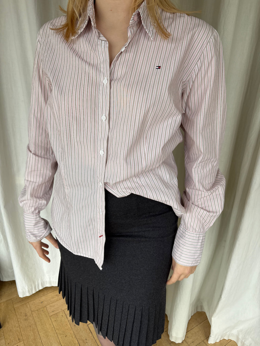 Tommy pink striped shirt