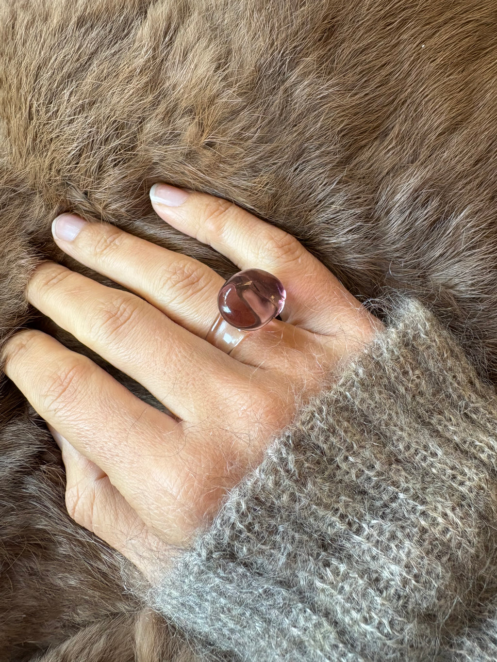 Glass Ring Lilac