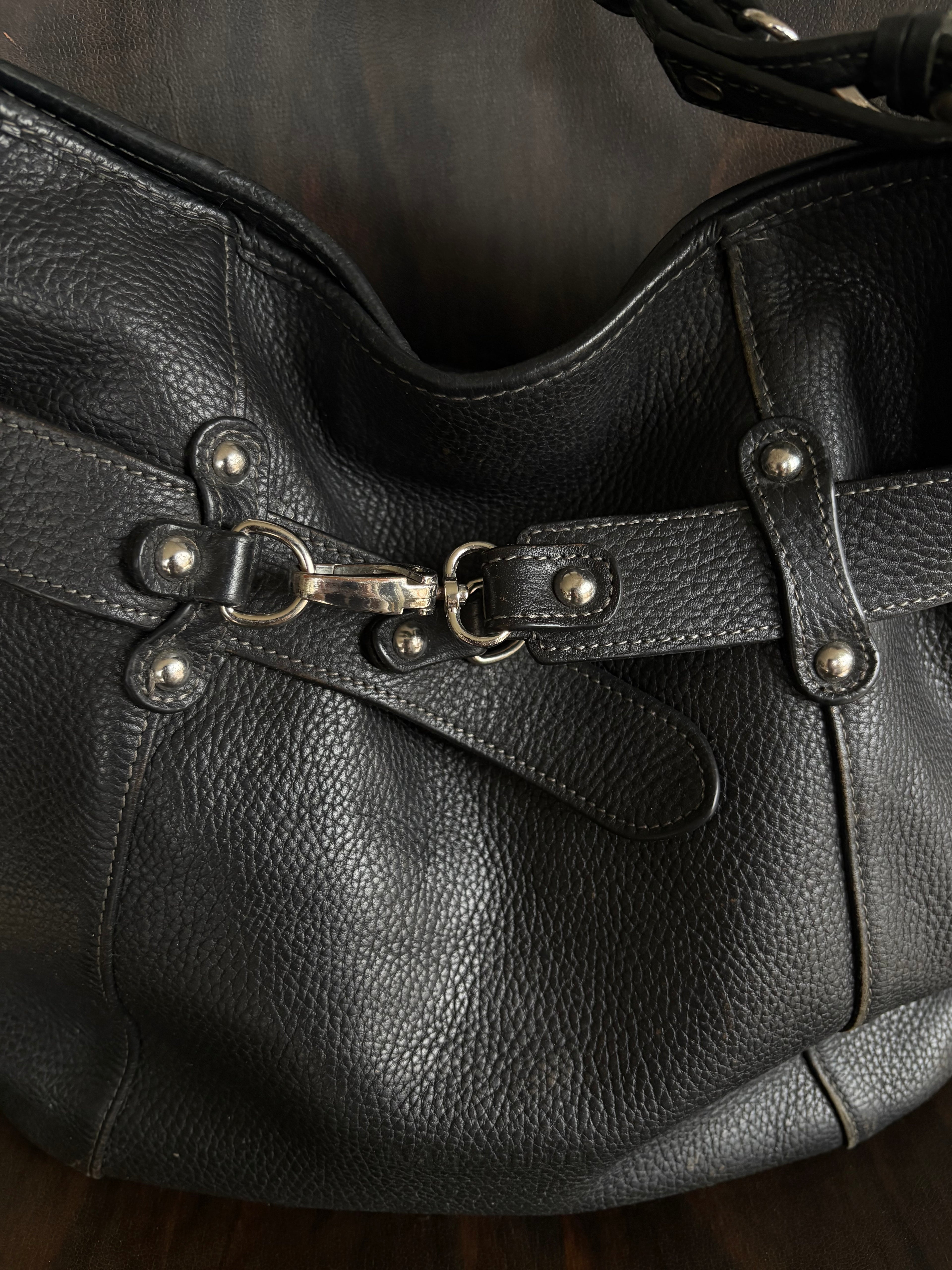 Leather buckle bag
