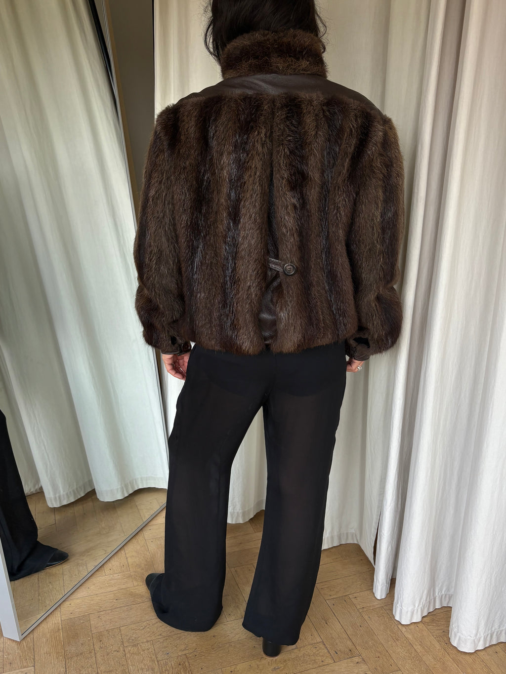 Fur bomber coat