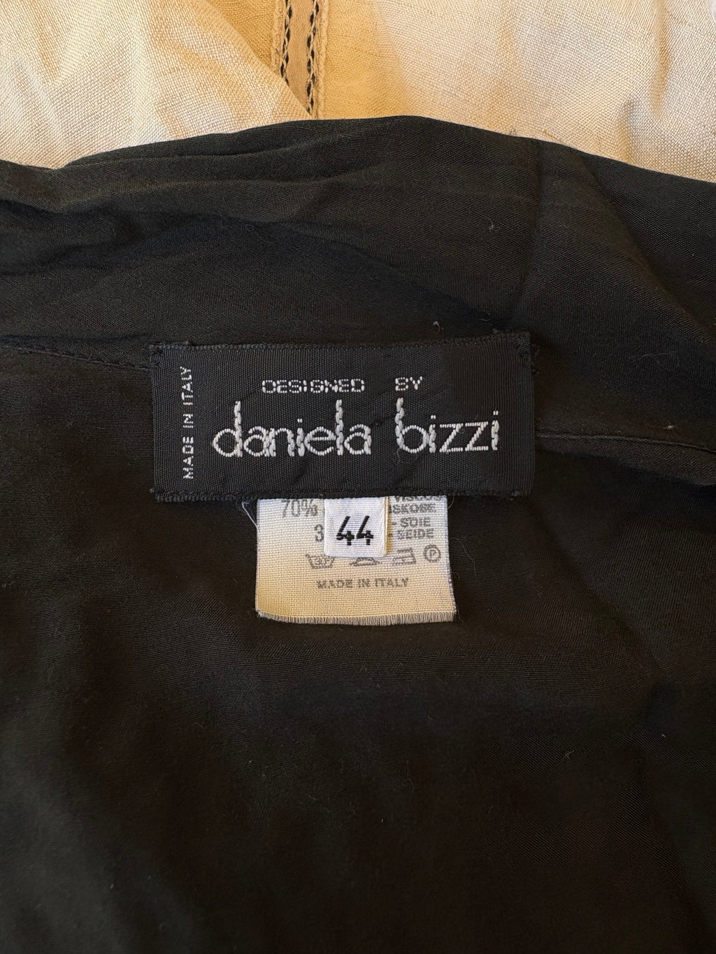 Vintage black silk blend lace blouse