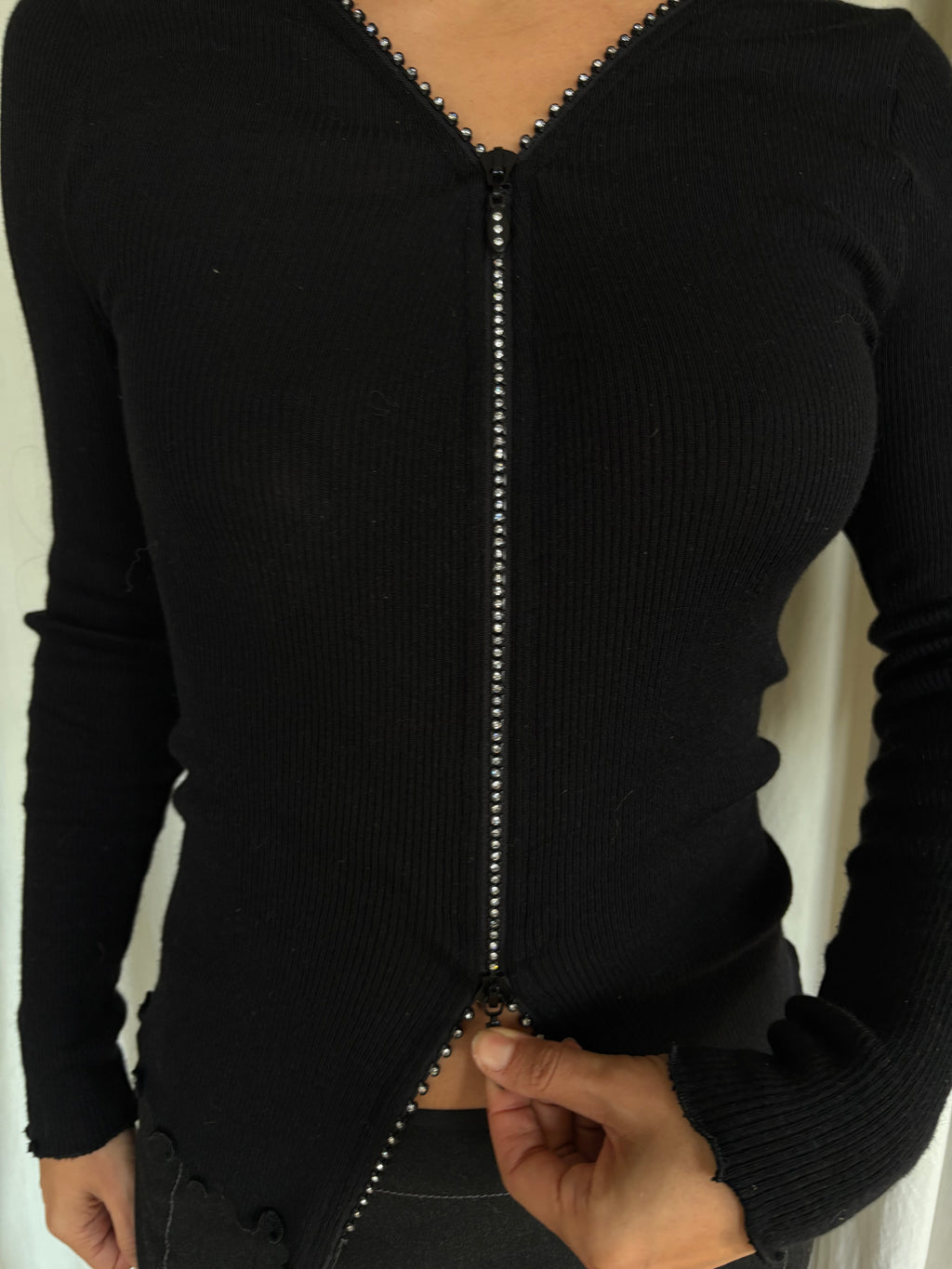 Oscalito Rhinestone Zip Cardigan