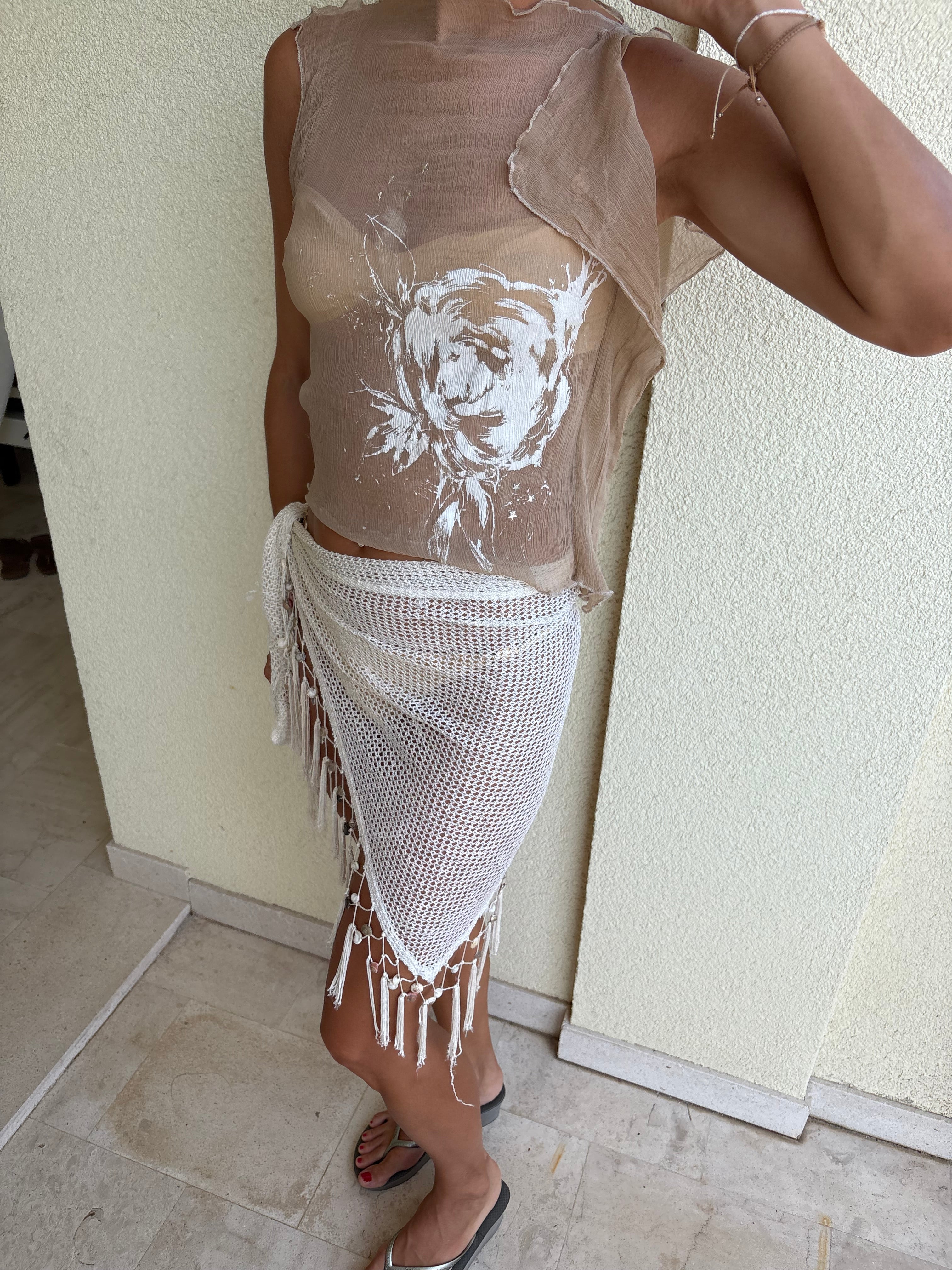 Silk chiffon sleeveless top