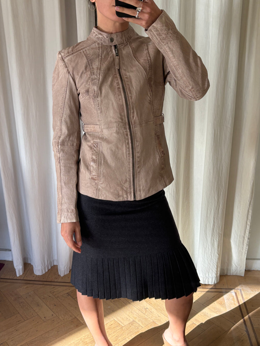 Leather moto jacket