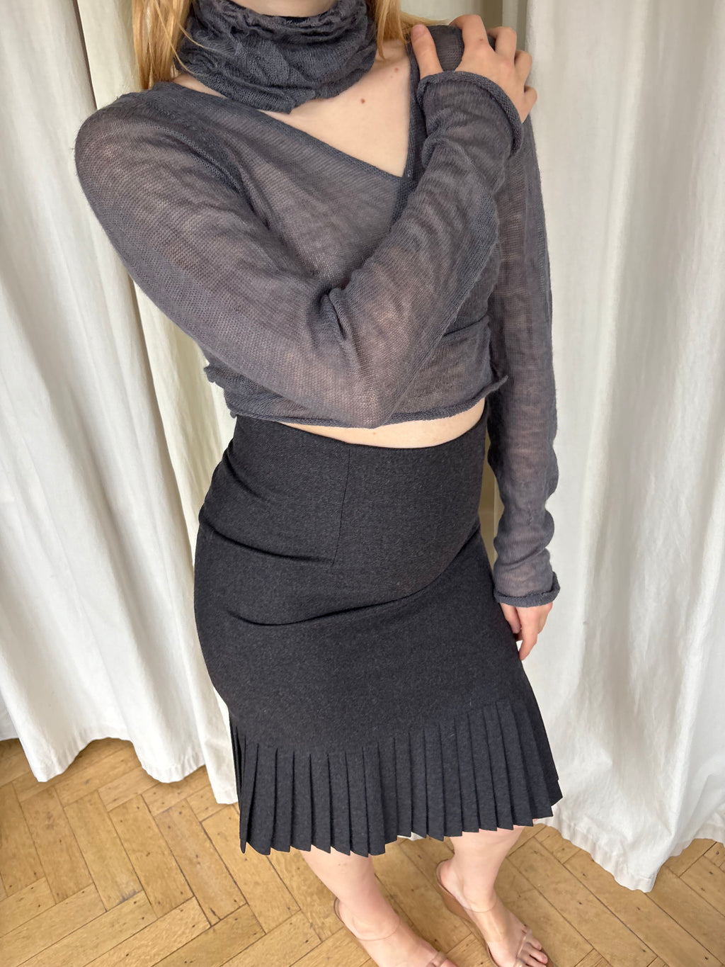 Sarah Pacini sheer wrap top