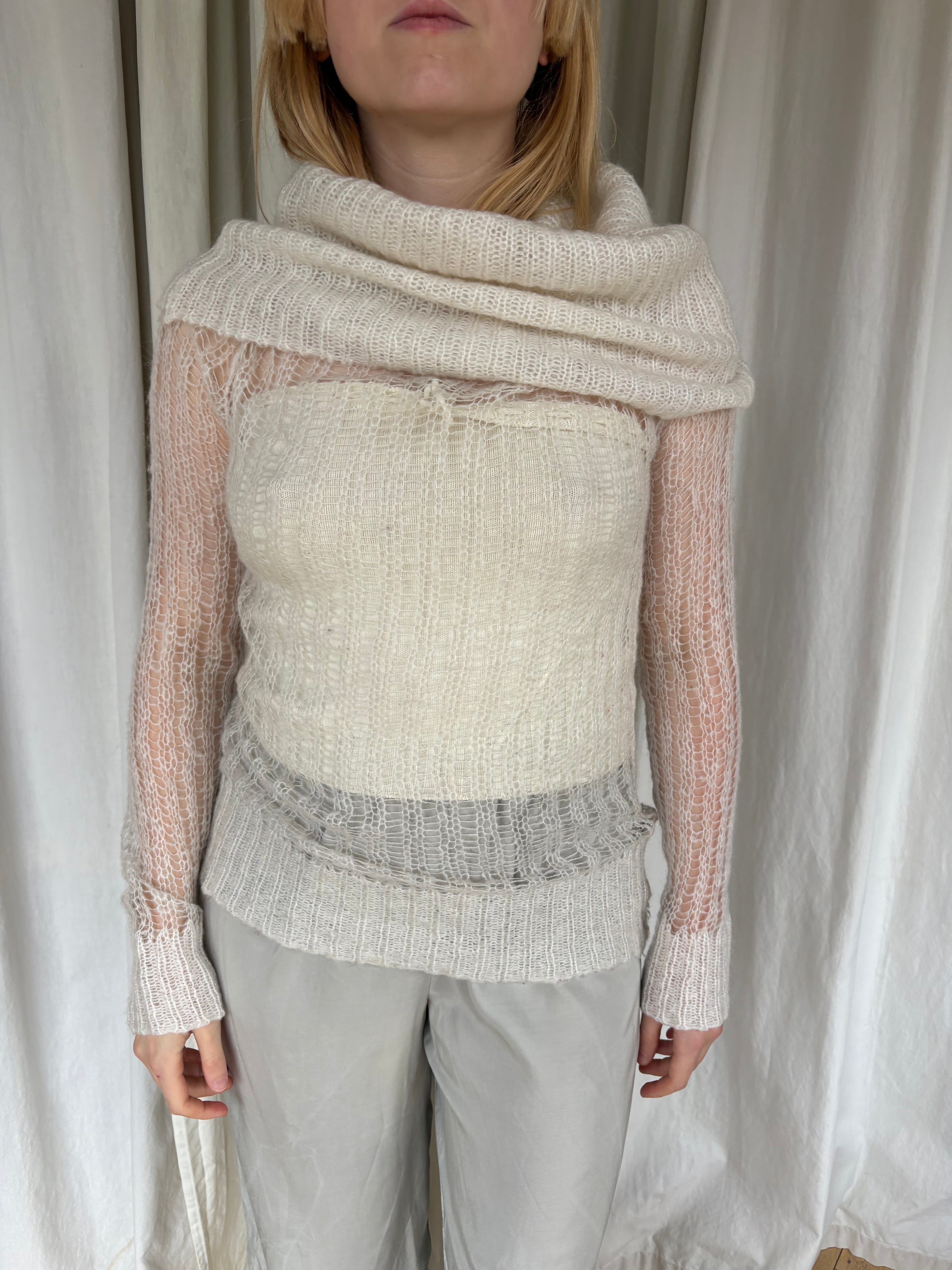 Mohair looped knit sweater