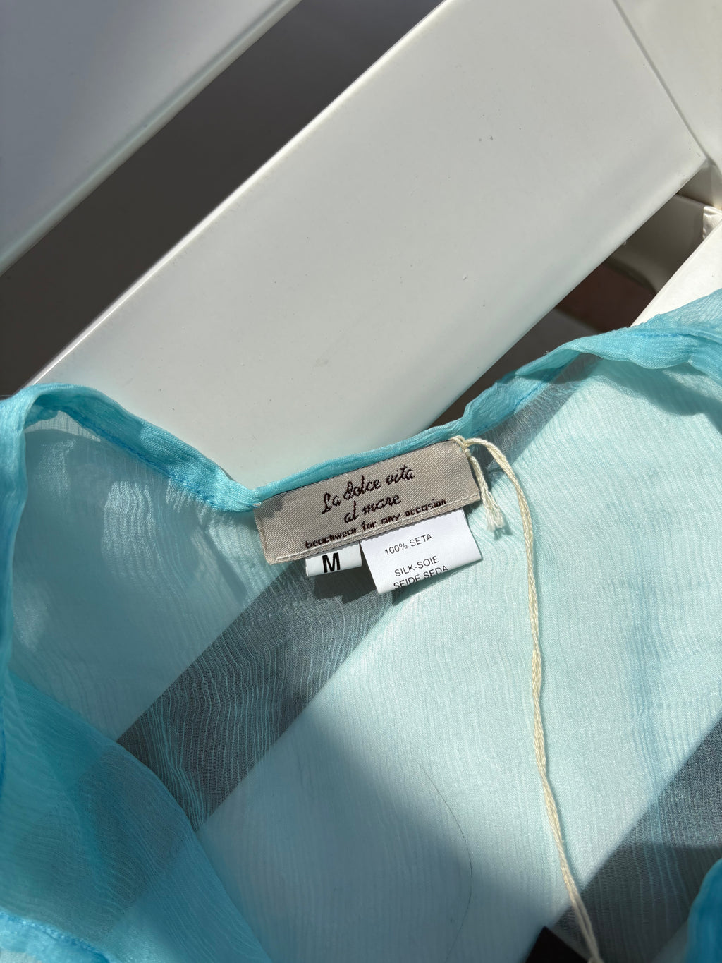 Silk chiffon turqouise tunic