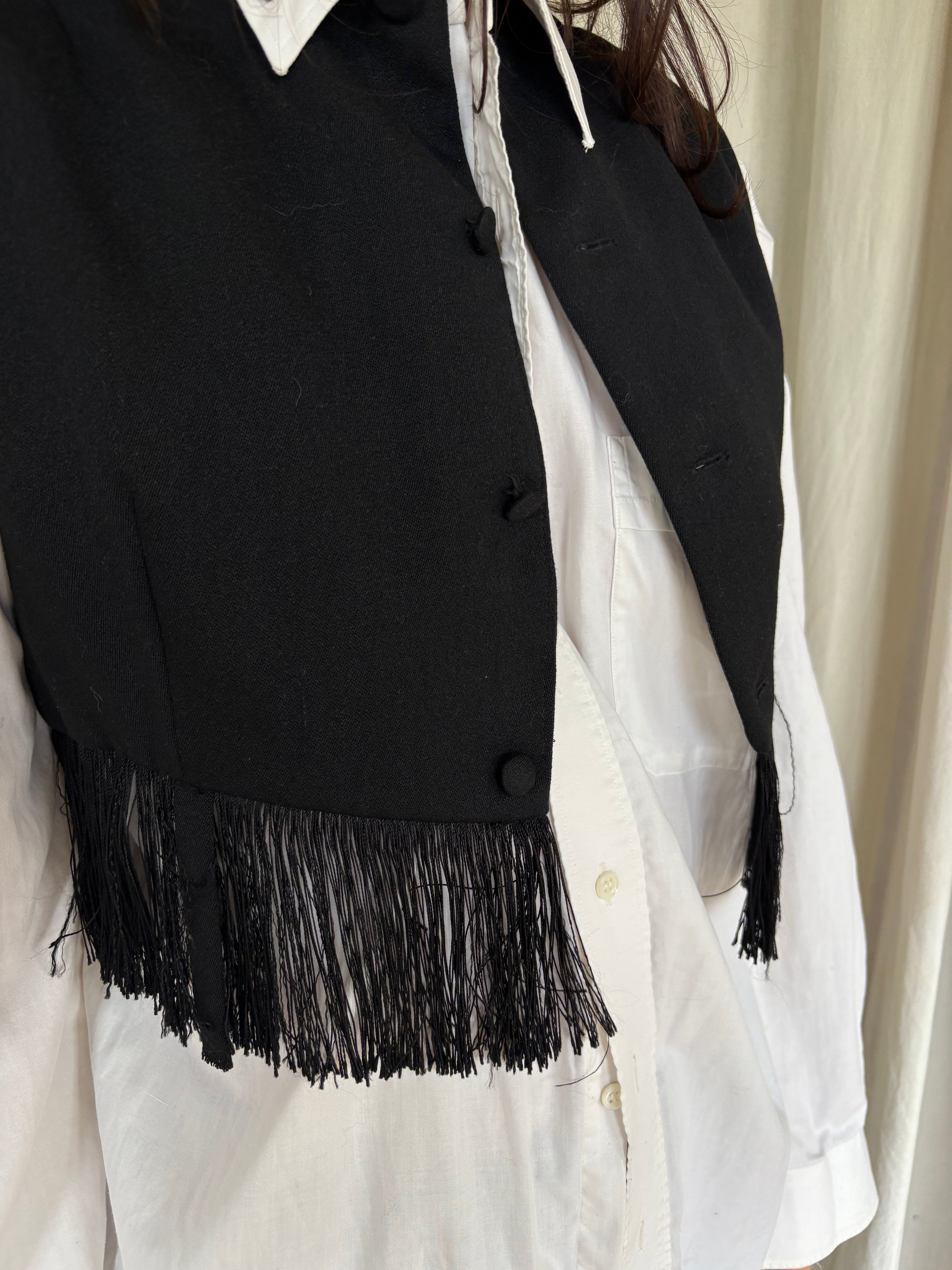 Vintage Fringed Cropped Gilet