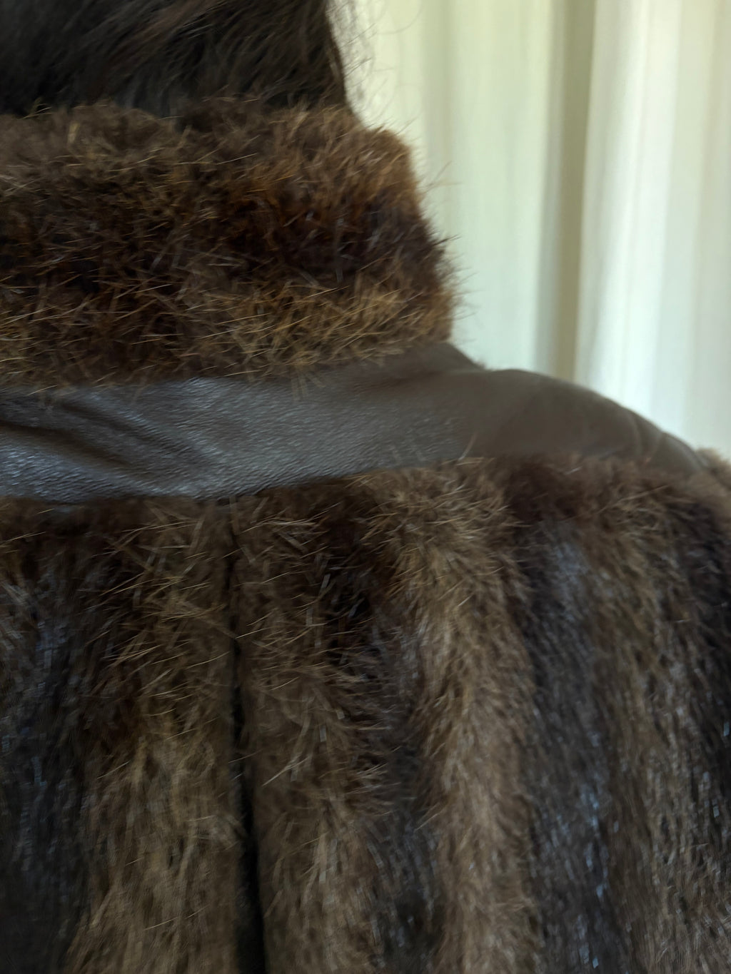 Fur bomber coat