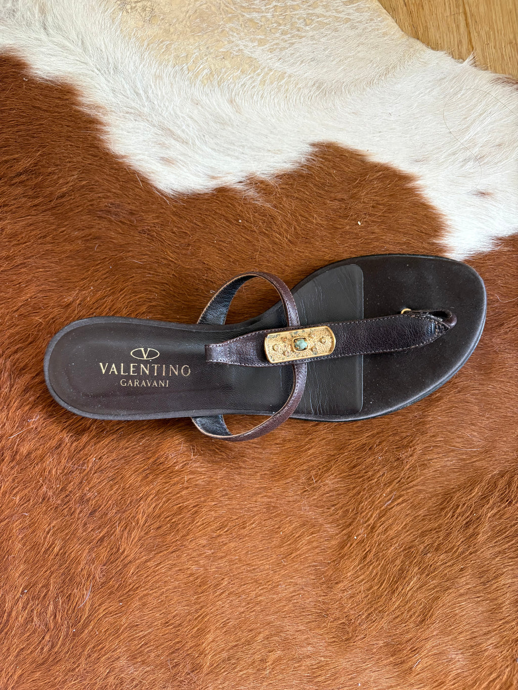 Valentino leather thongs