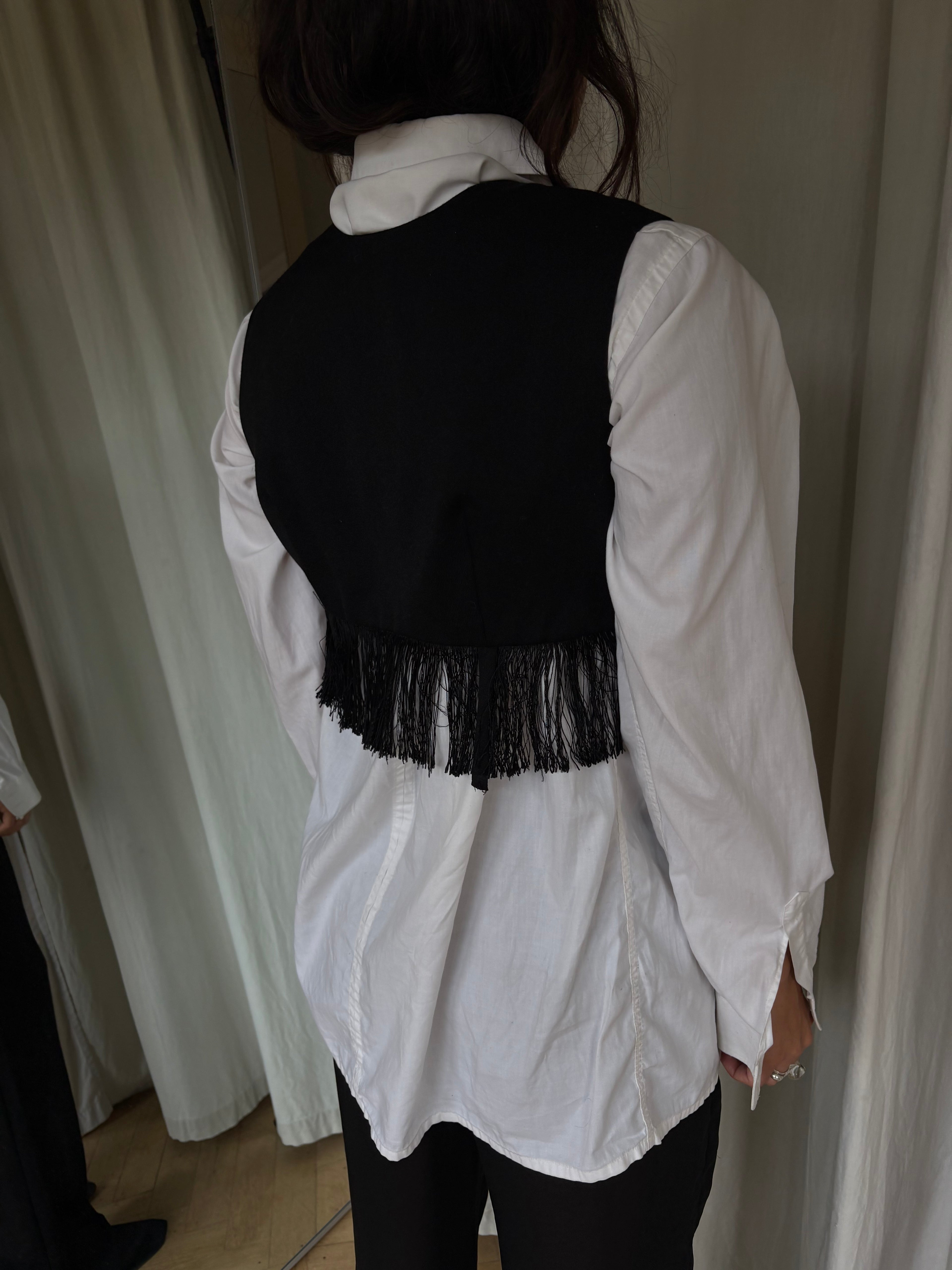 Vintage Fringed Cropped Gilet