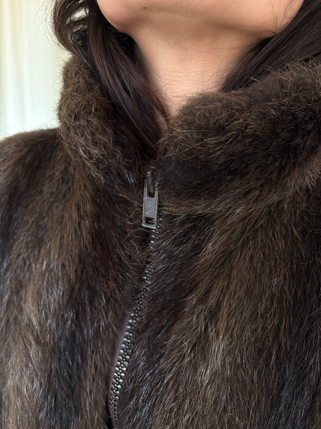 Fur bomber coat