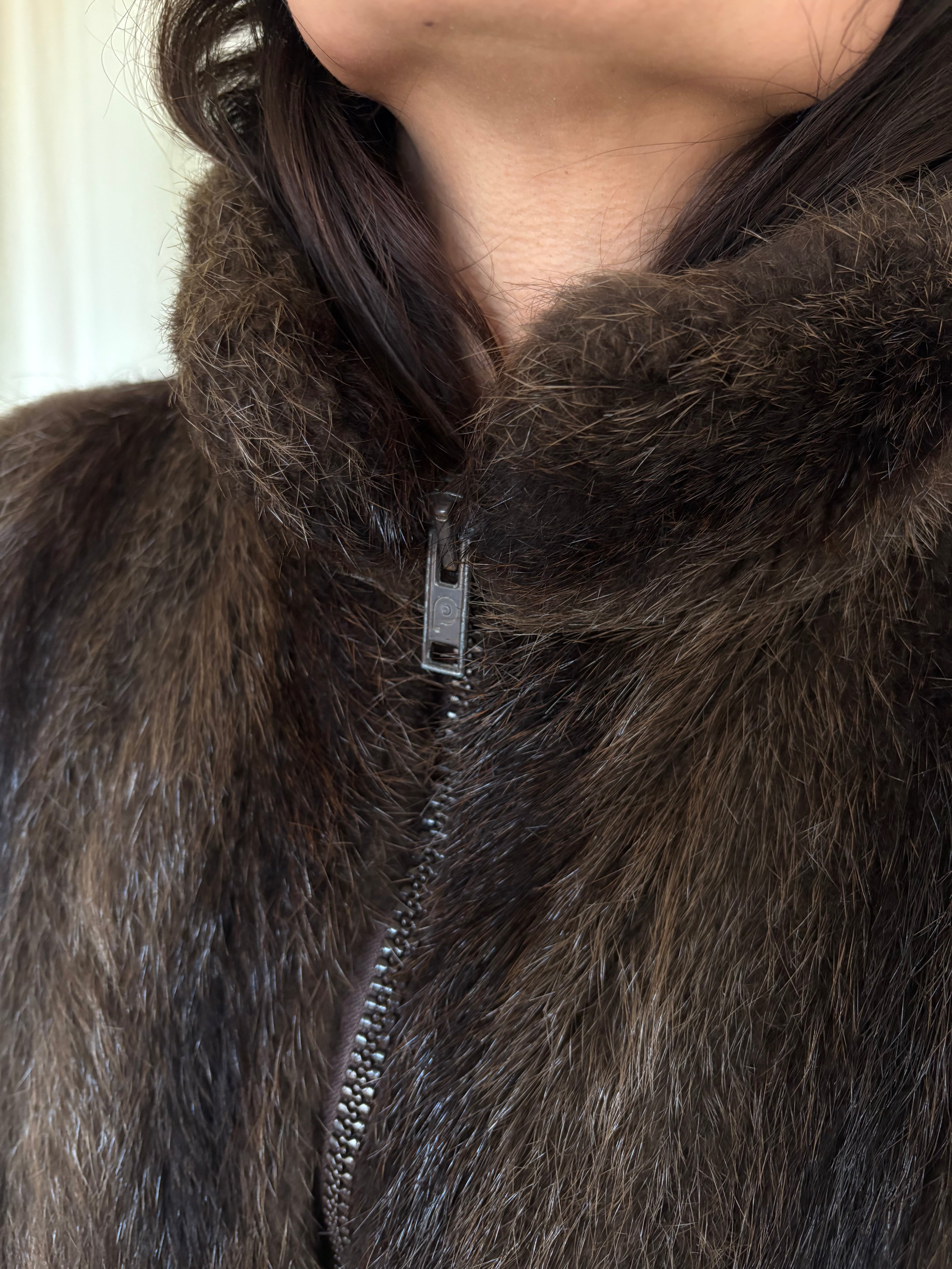 Fur bomber coat