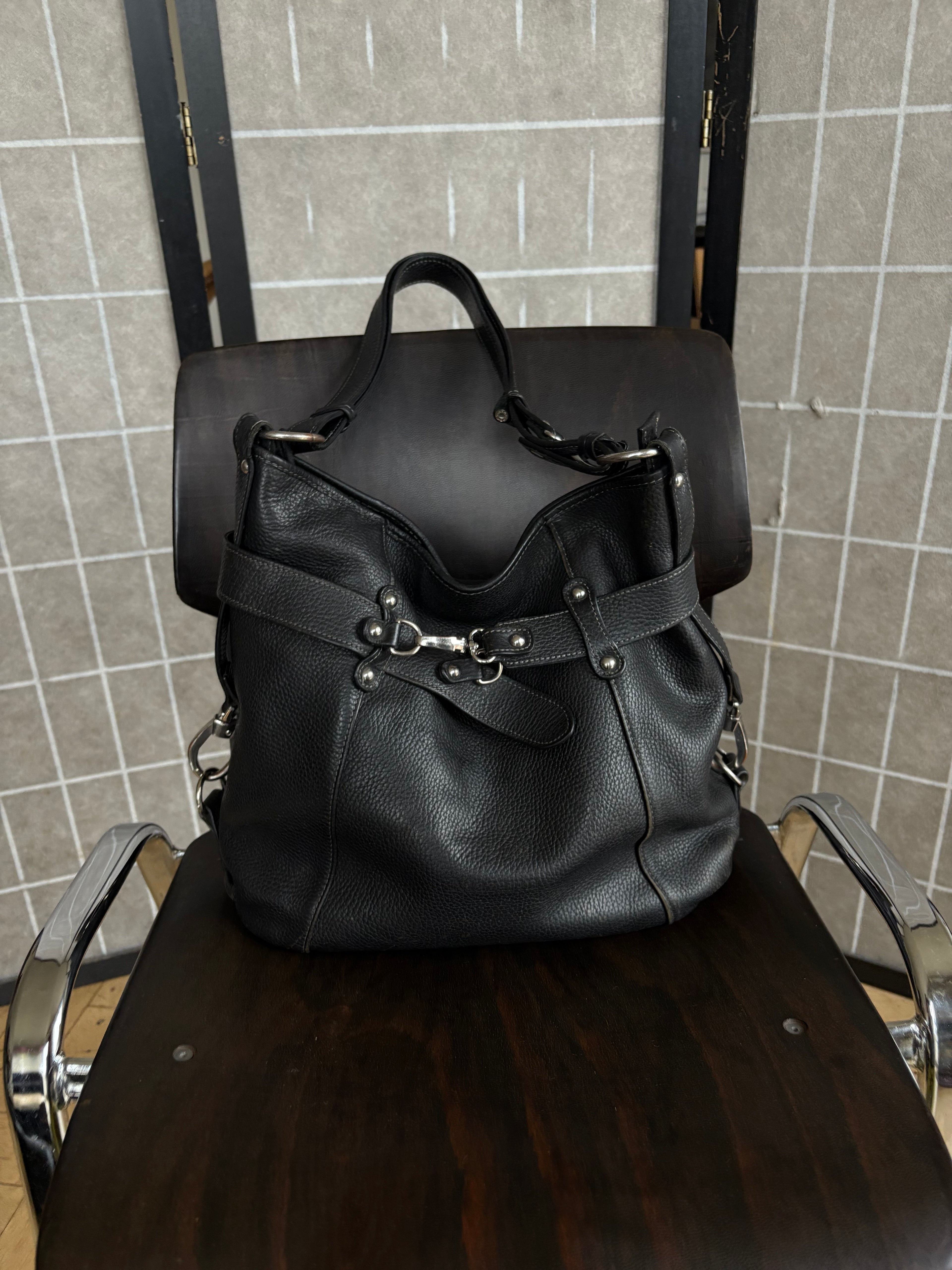 Leather buckle bag