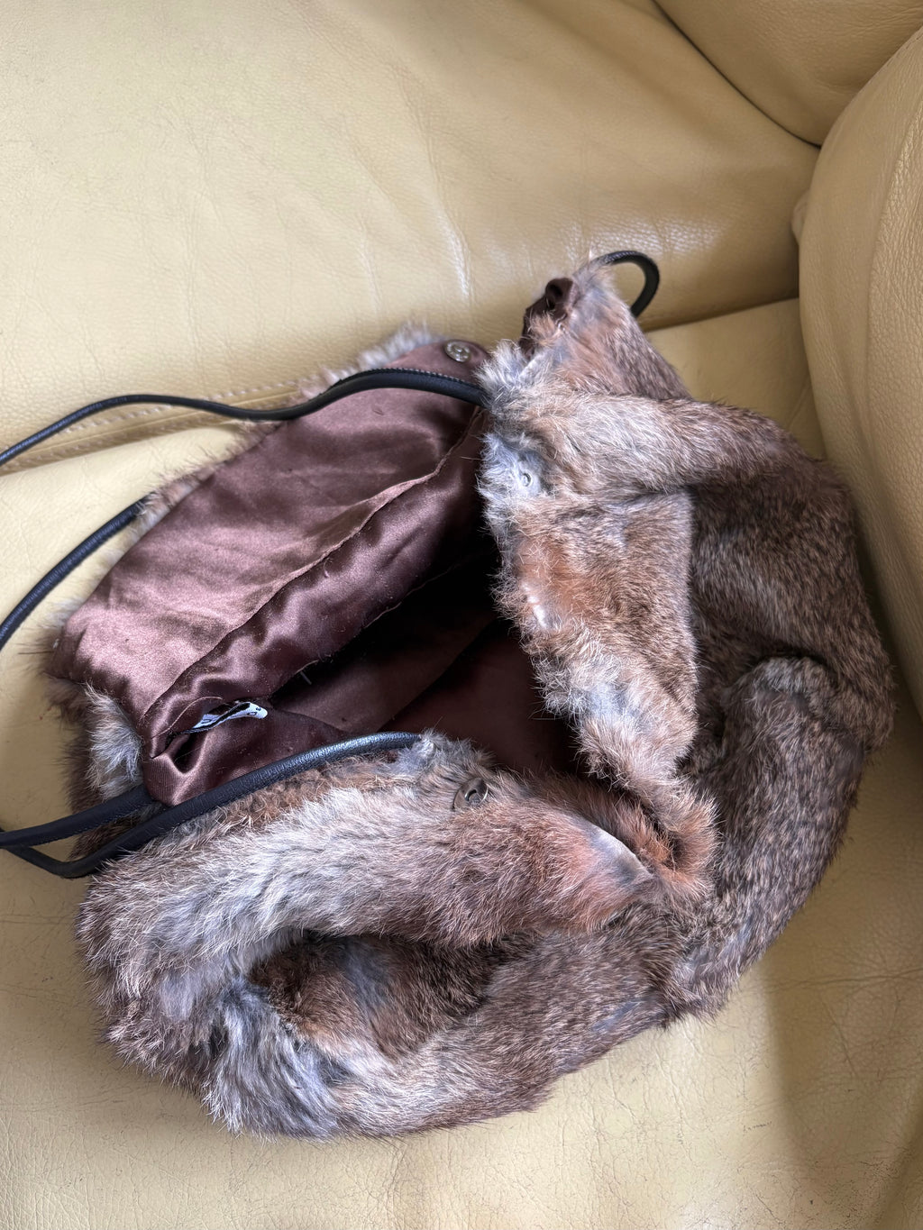 Fur leather bag