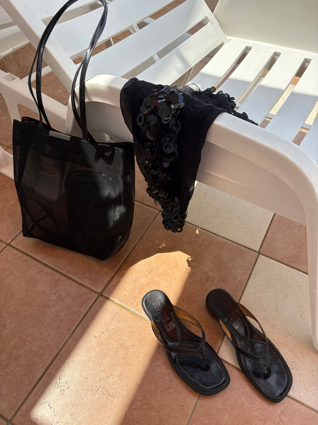 Coccinelle mesh black bag