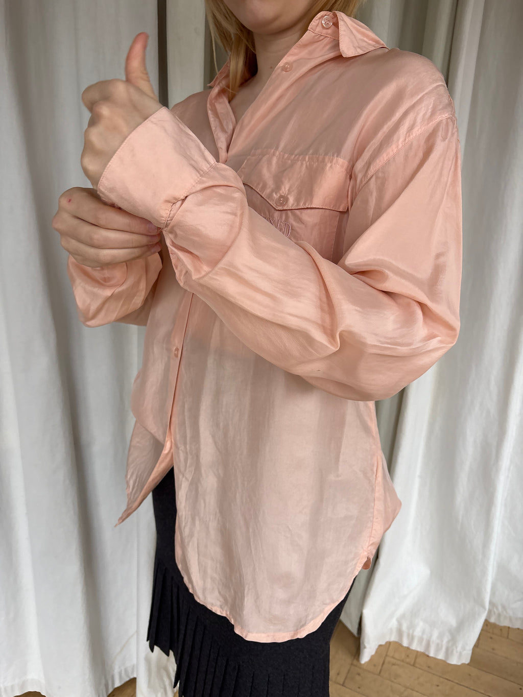 Oversized silk shirt