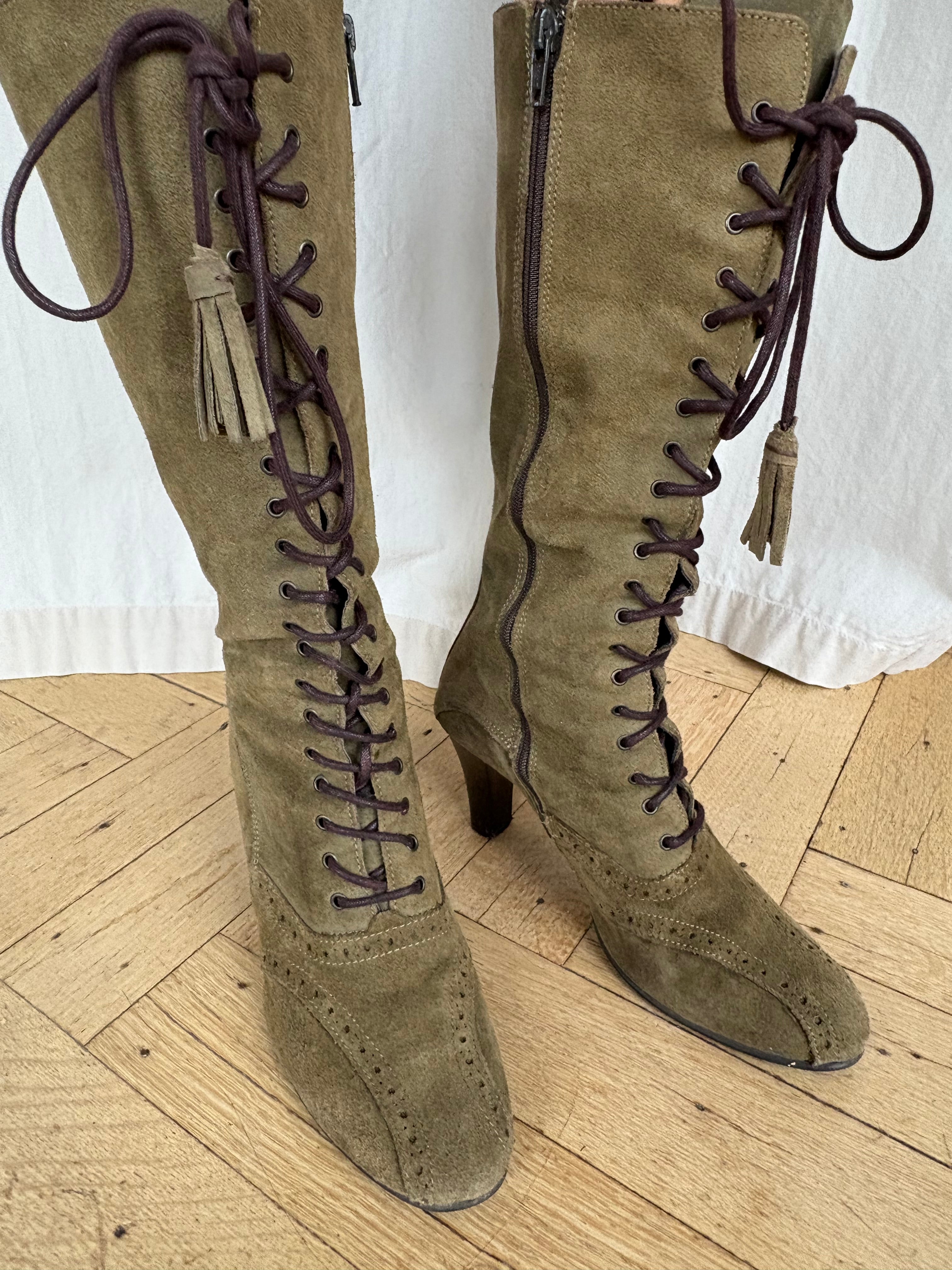 Suede Lace Up Boots