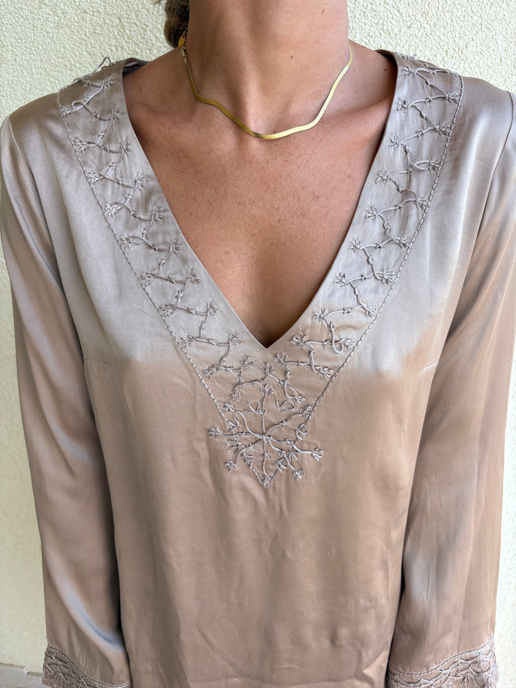 Malìparmi silk embroided tunic
