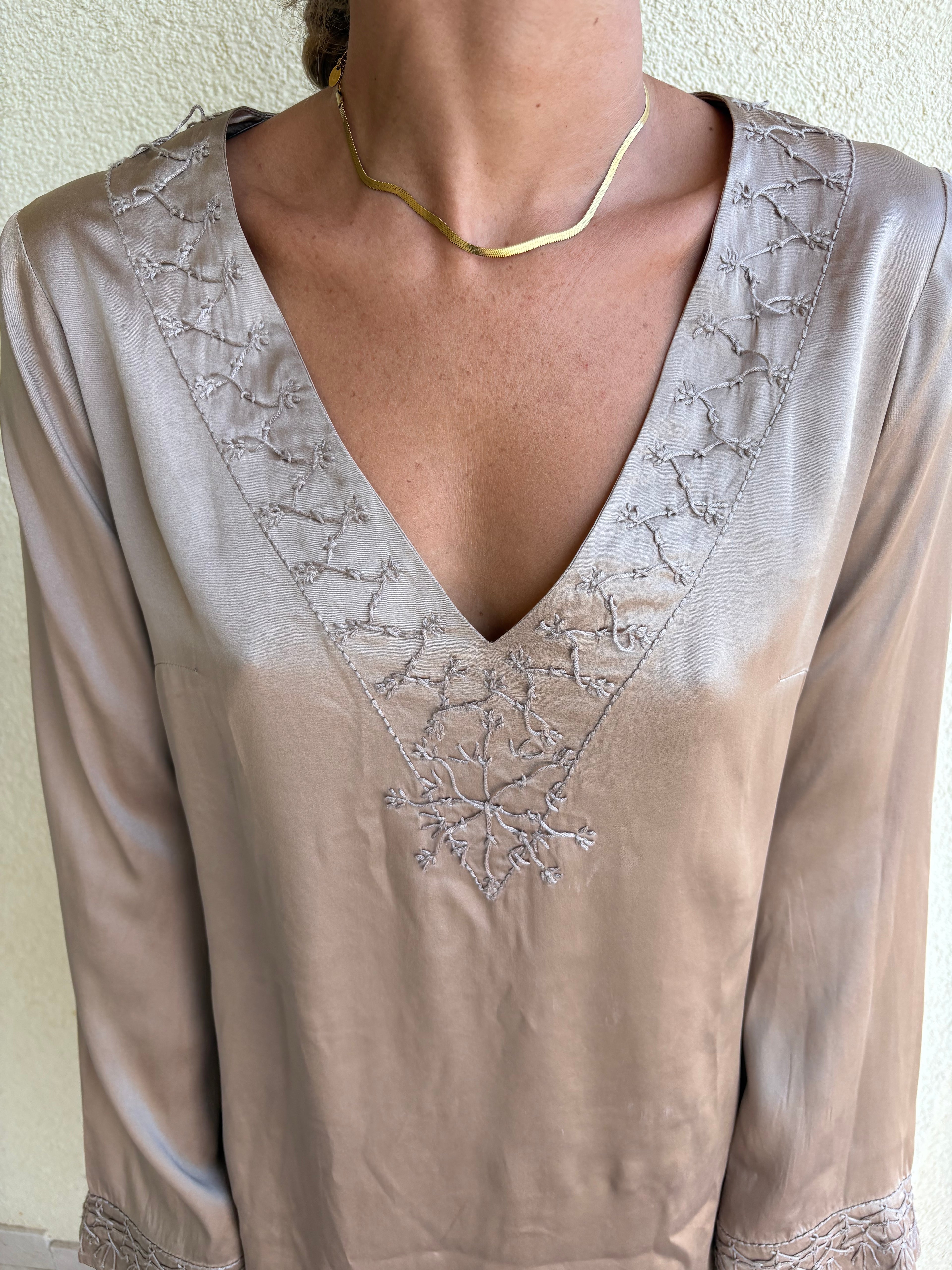 Malìparmi silk embroided tunic