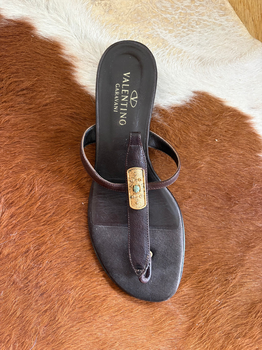 Valentino leather thongs