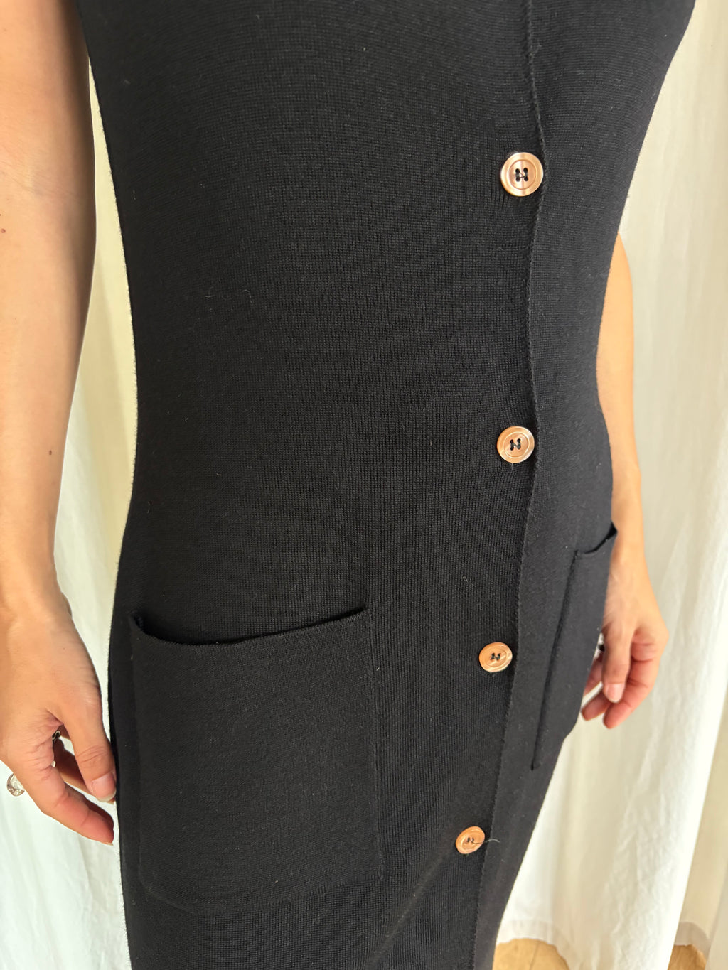 Les Copains long wool gilet