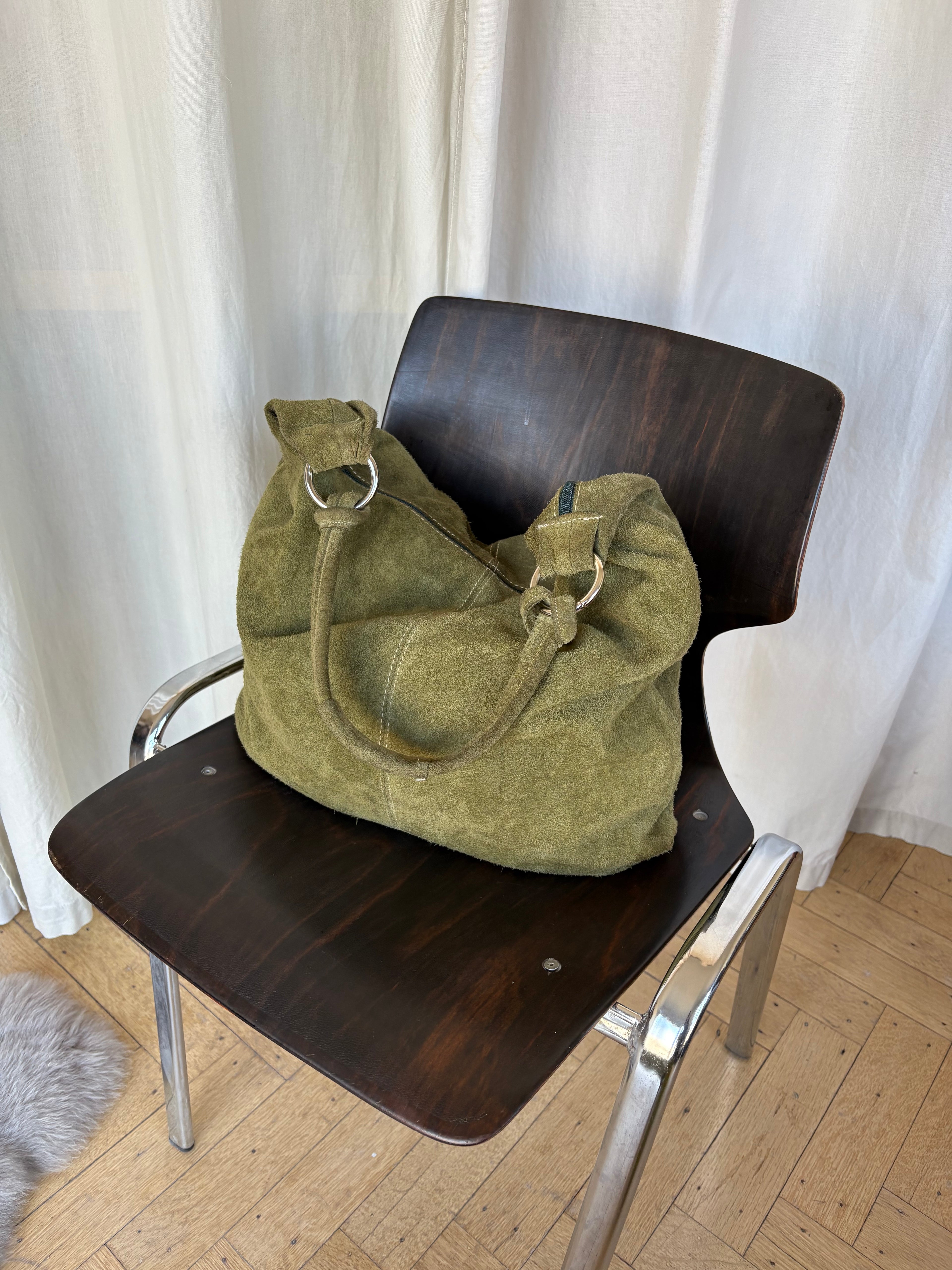 Large suede bag