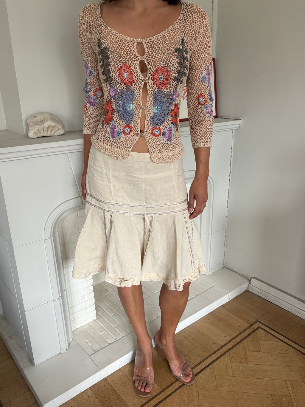 Crochet top with flowers