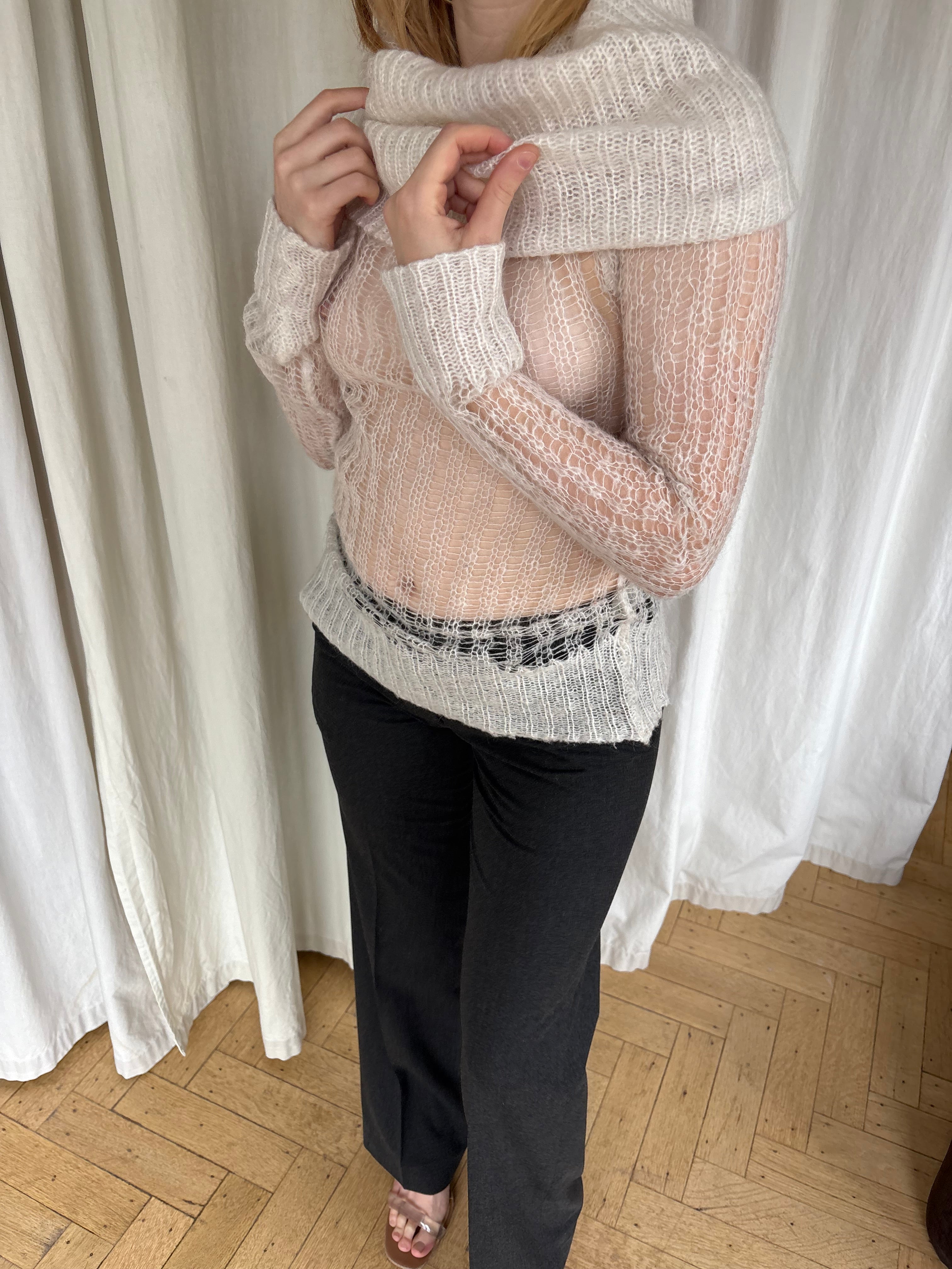 Mohair looped knit sweater