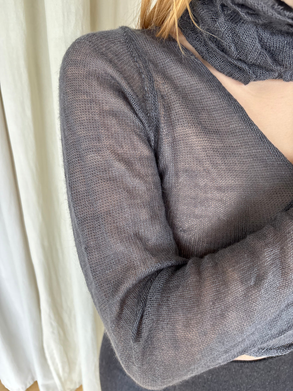 Sarah Pacini sheer wrap top