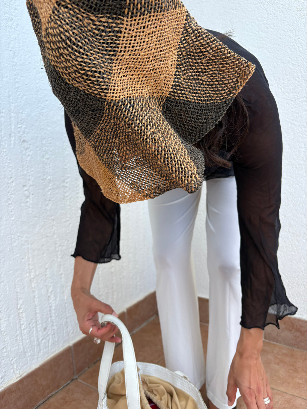Silk chiffon tunic with sequined collar