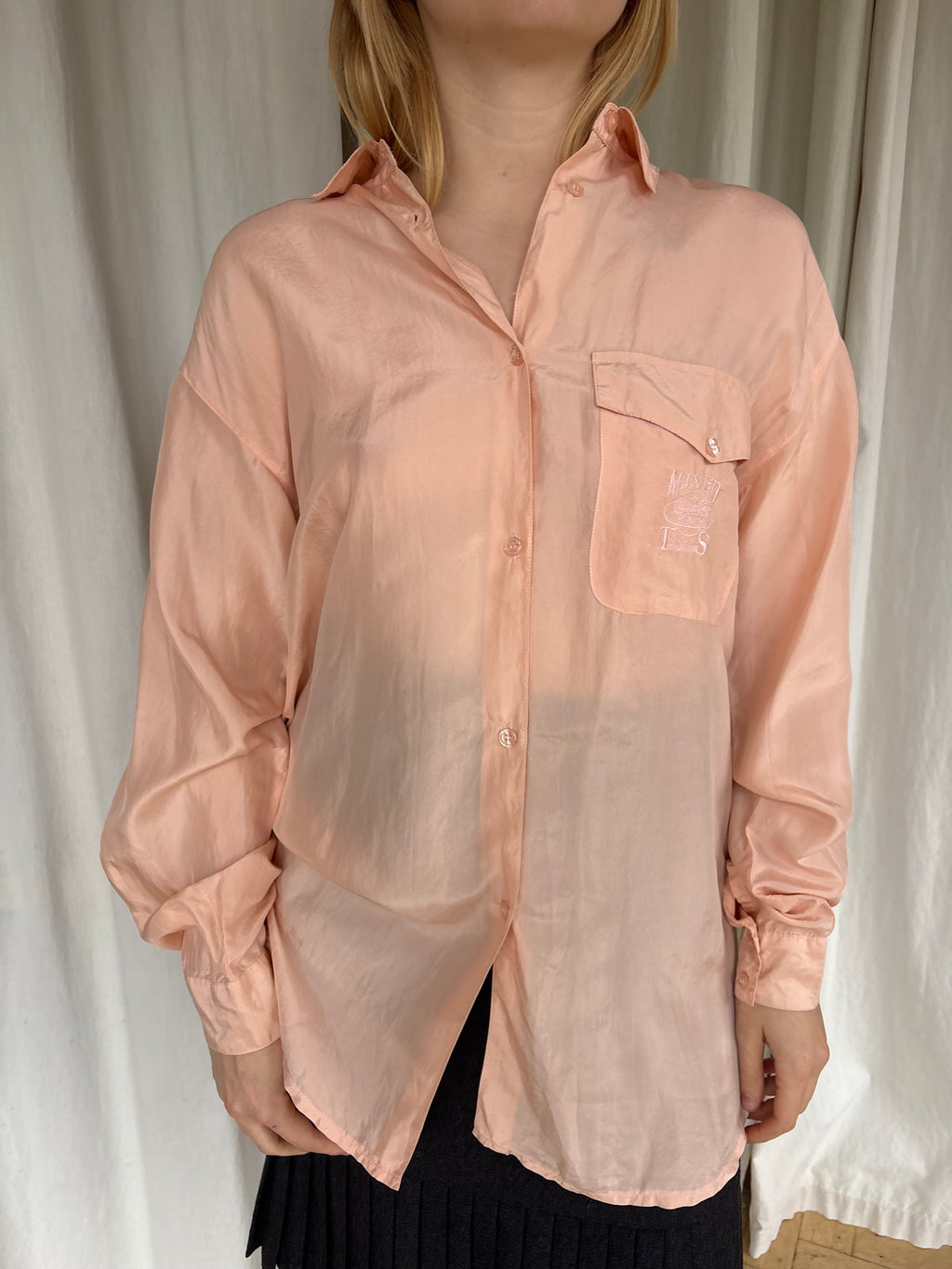 Oversized silk shirt