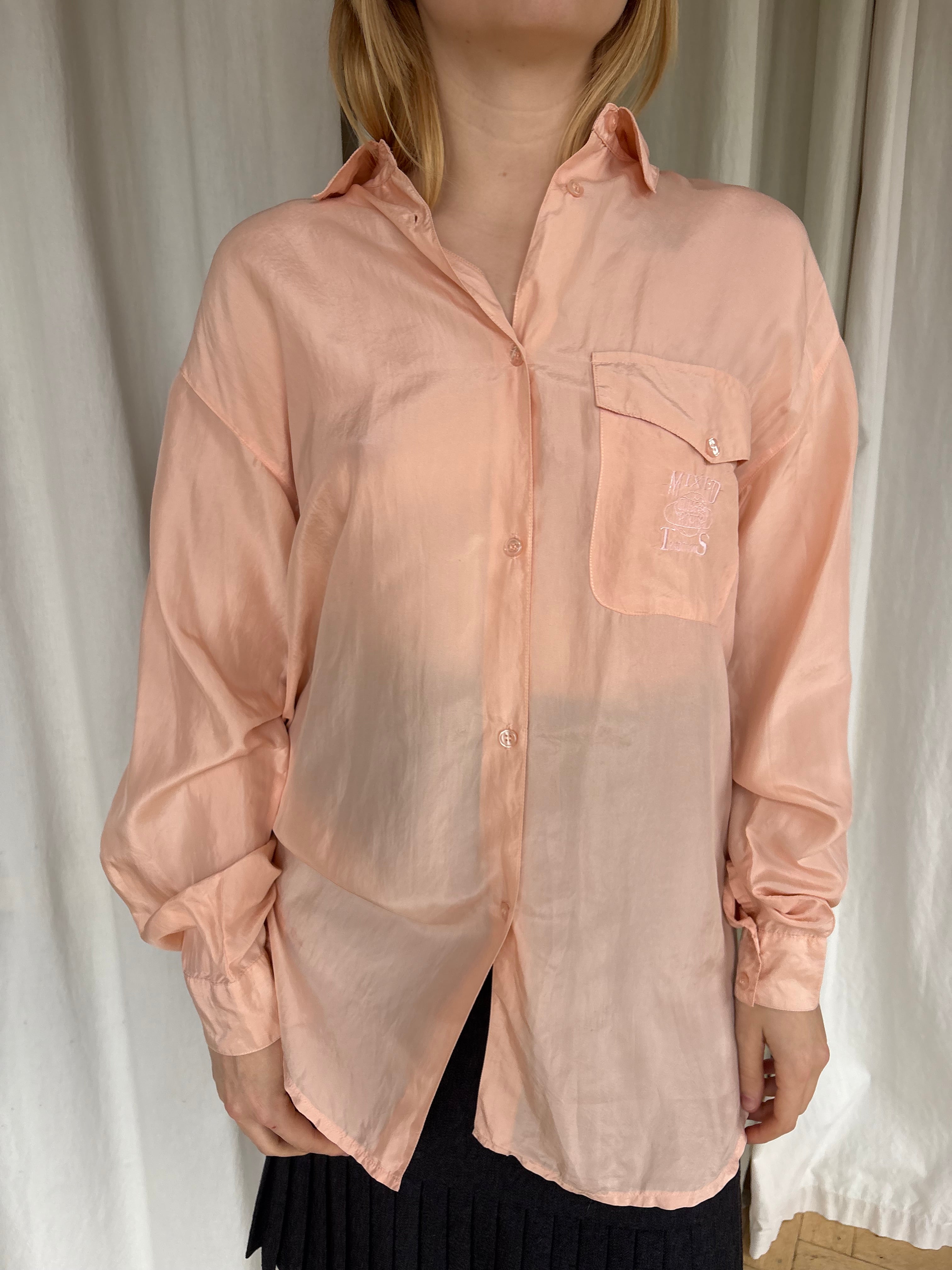 Oversized silk shirt