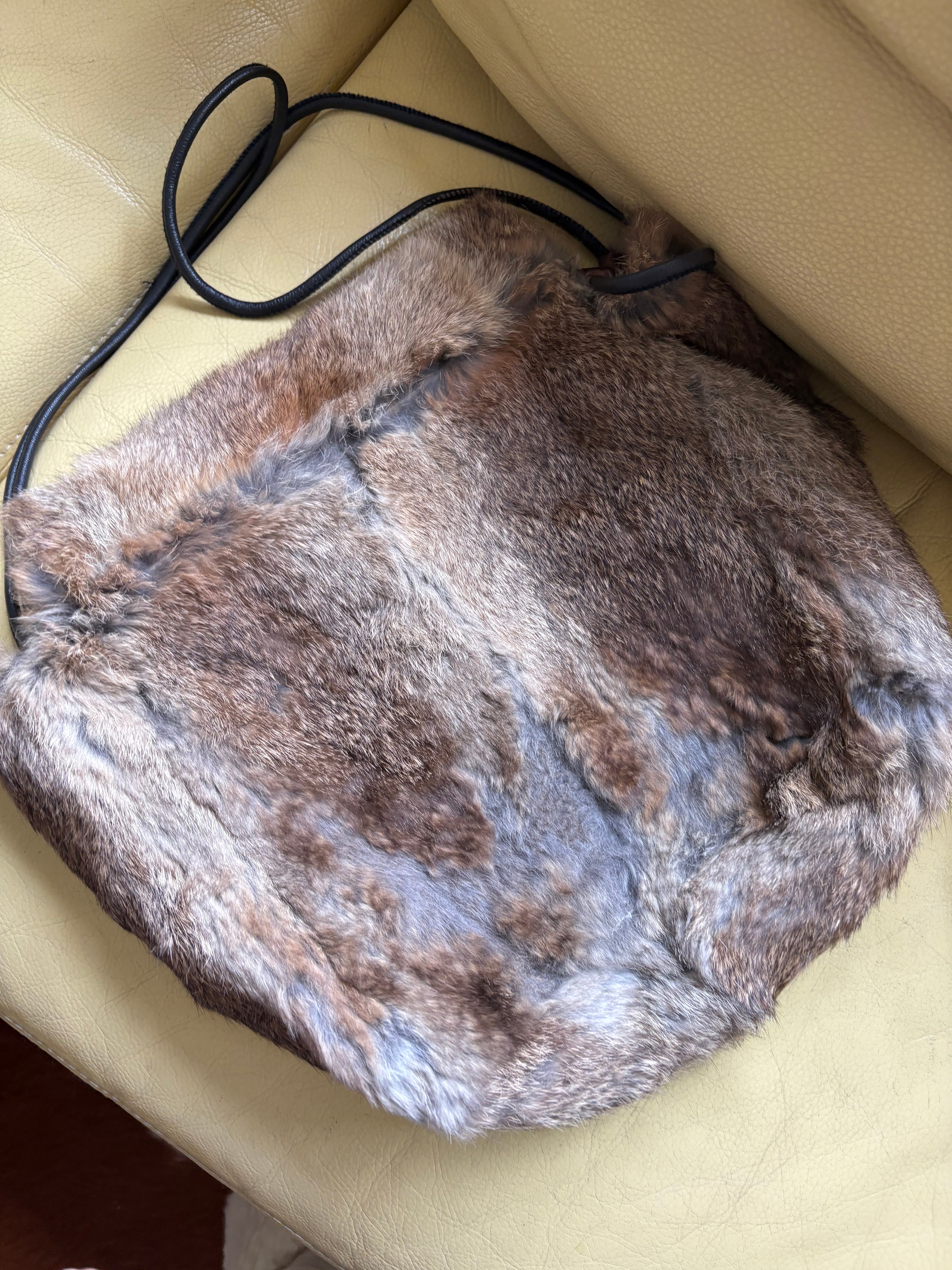 Fur leather bag