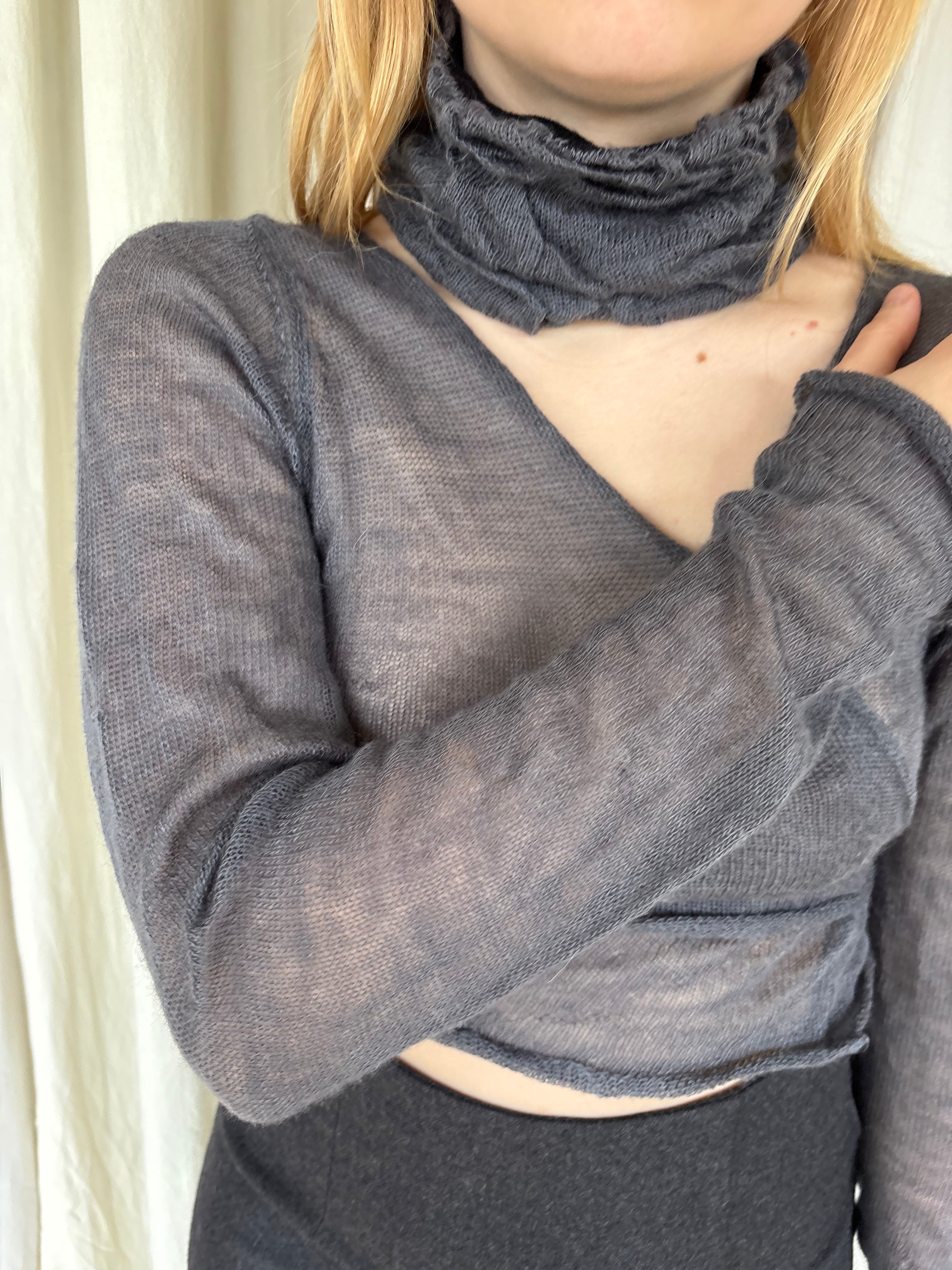 Sarah Pacini sheer wrap top