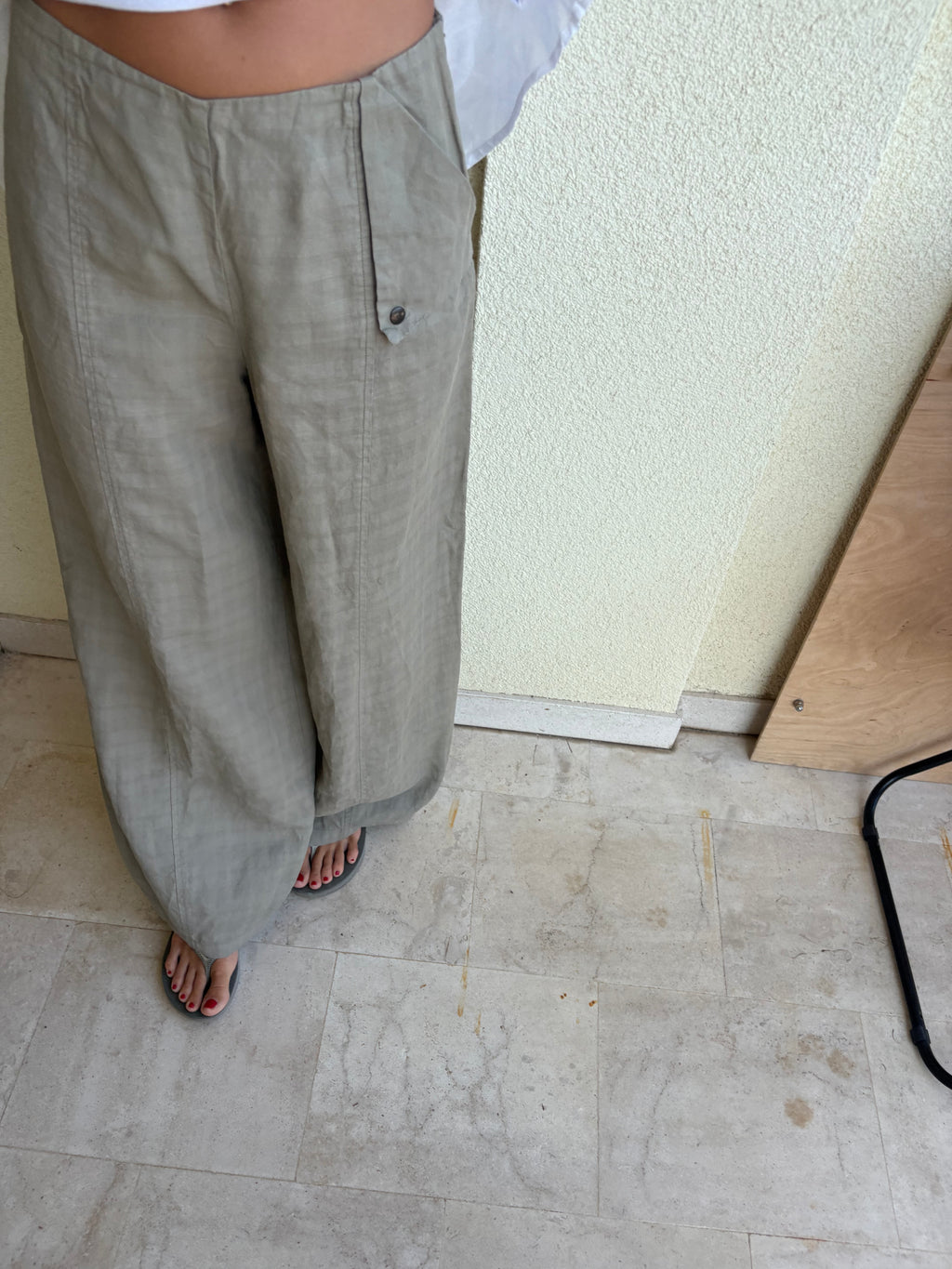 Sarah Pacini wide leg ramie trousers