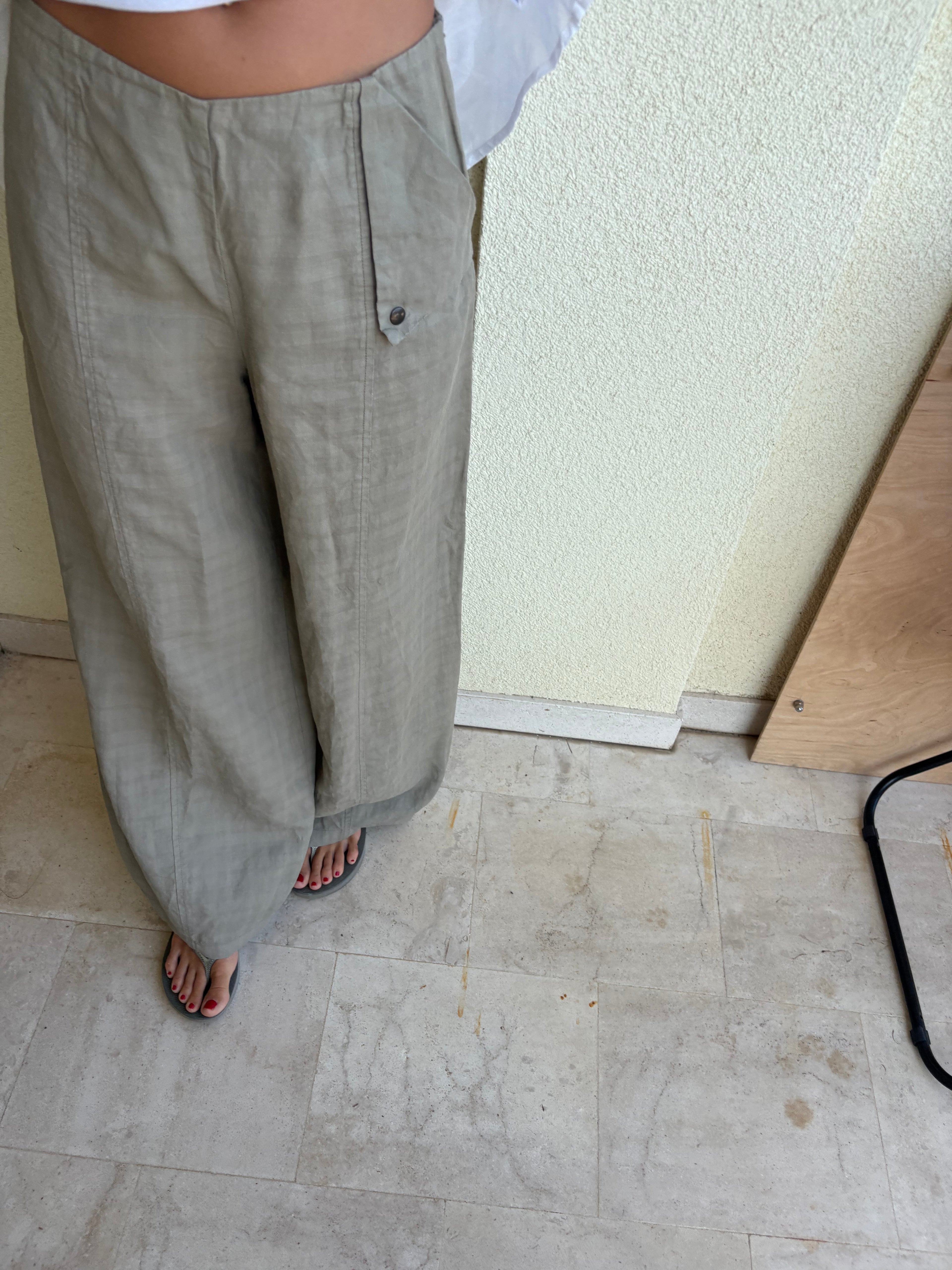 Sarah Pacini wide leg ramie trousers