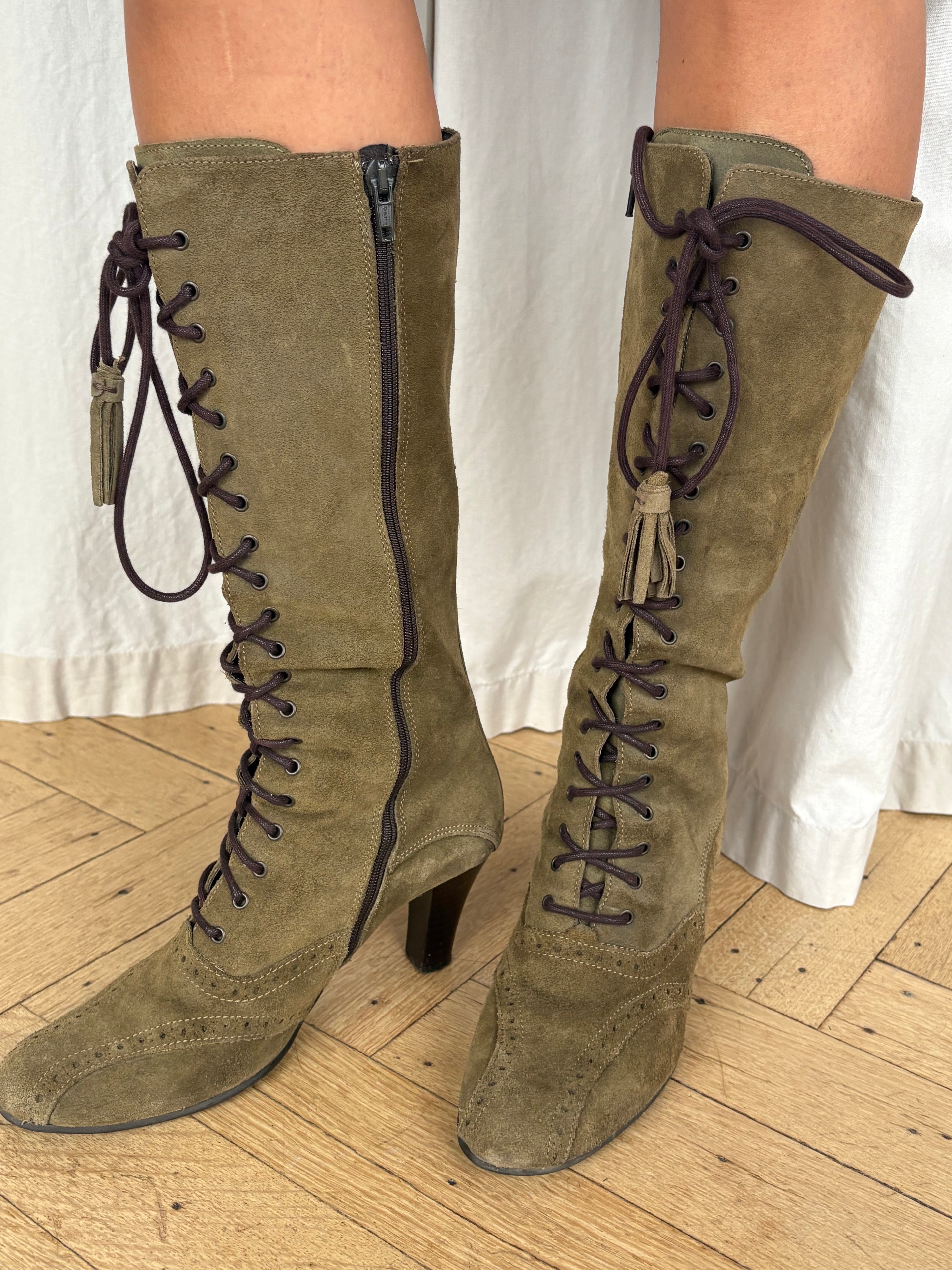 Suede Lace Up Boots