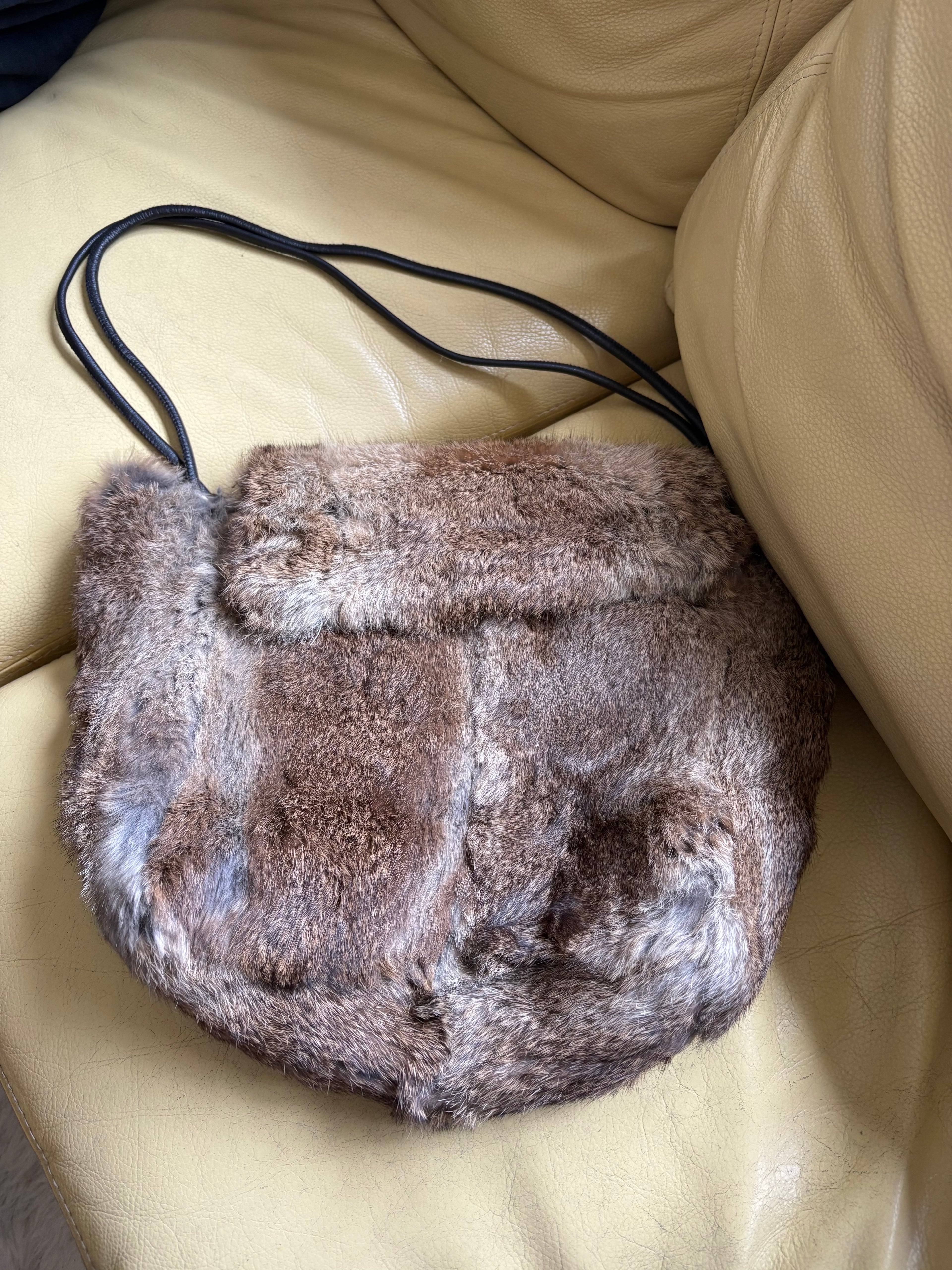 Fur leather bag