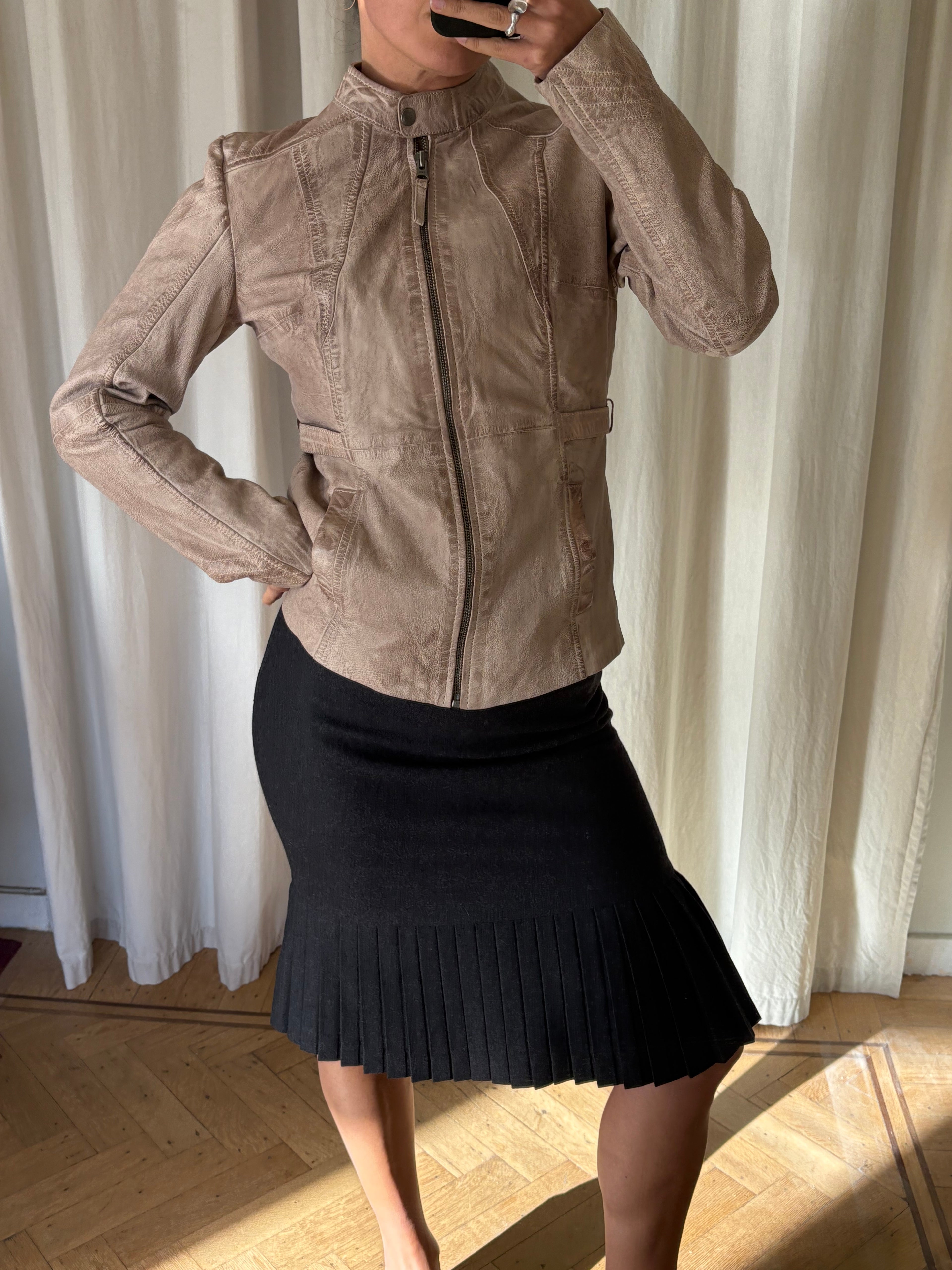 Leather moto jacket