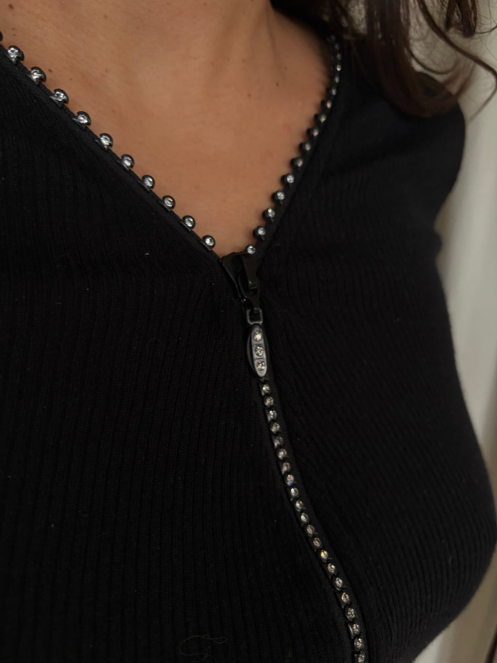Oscalito Rhinestone Zip Cardigan